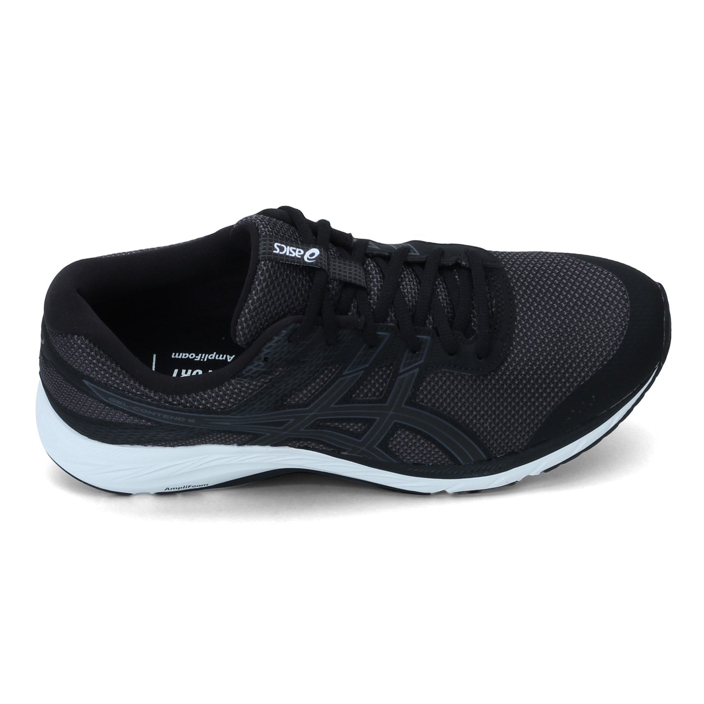 Peltz Shoes  Men's ASICS GEL-Contend 6 Running Shoe BLACK GRAY WHITE 1011A788-020