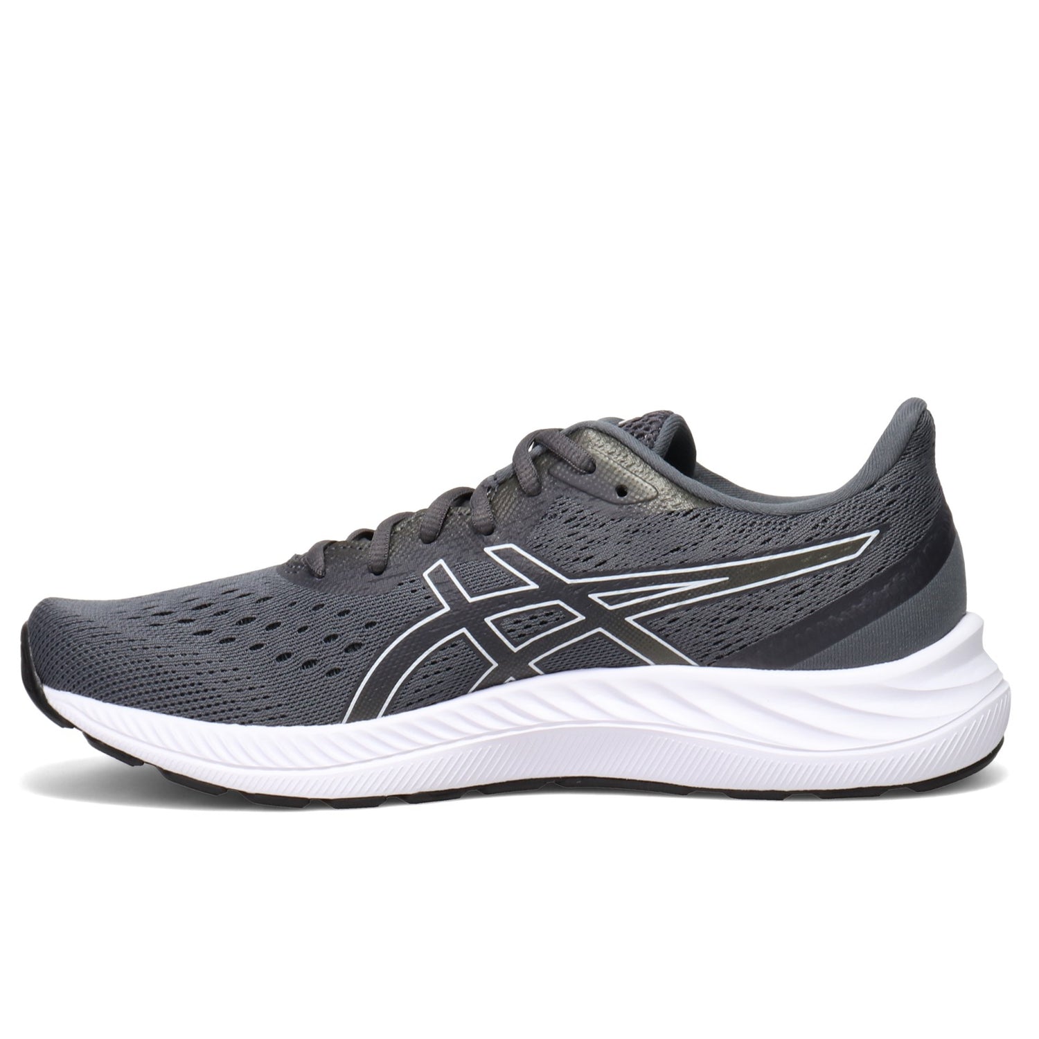 Peltz Shoes  Men's ASICS GEL-Excite 8 Running Shoe - Wide Width GREY/WHITE 1011B037-023