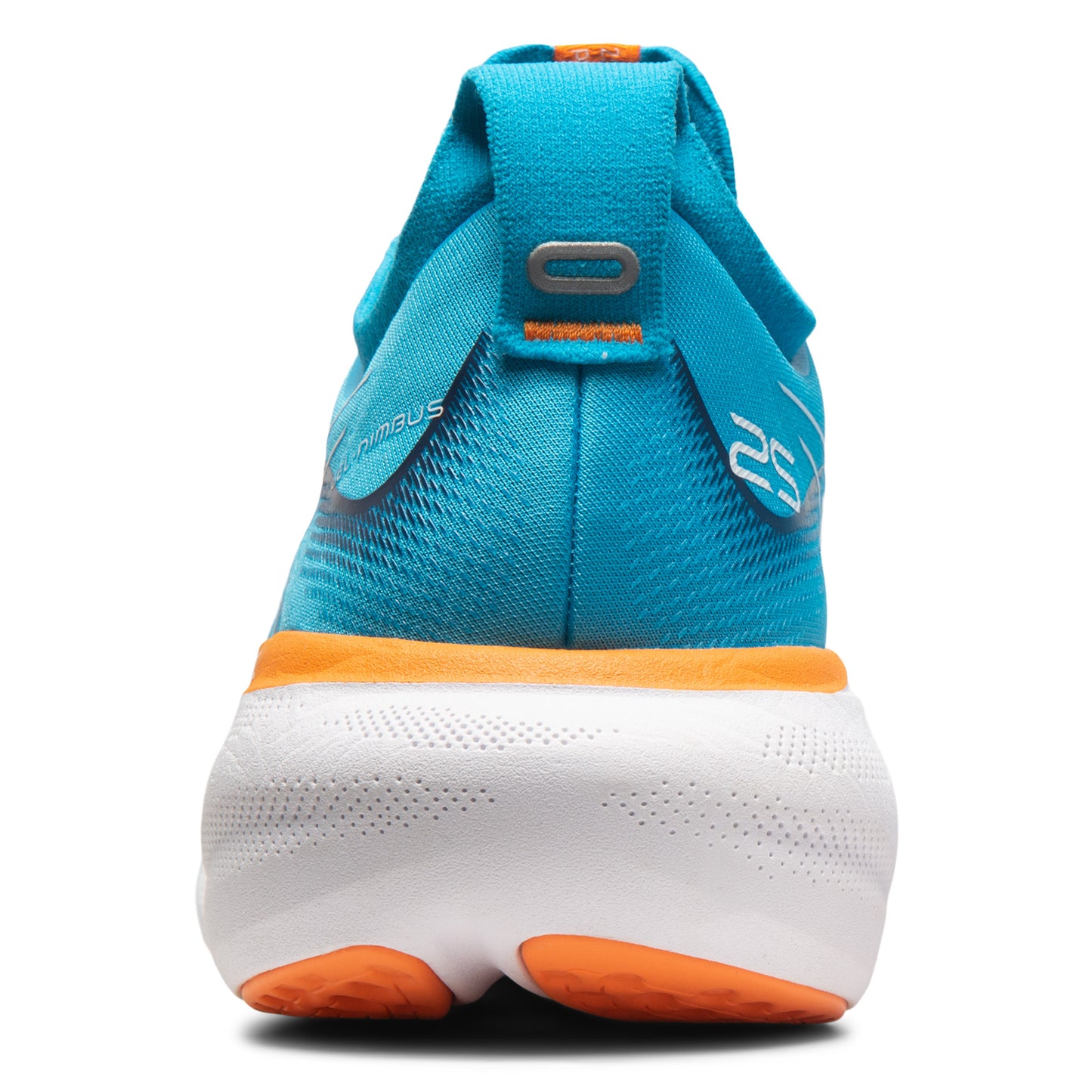 Peltz Shoes  Men's ASICS GEL-Nimbus 25 Running Shoe ISLAND BLUE/SUN PEACH 1011B547-400