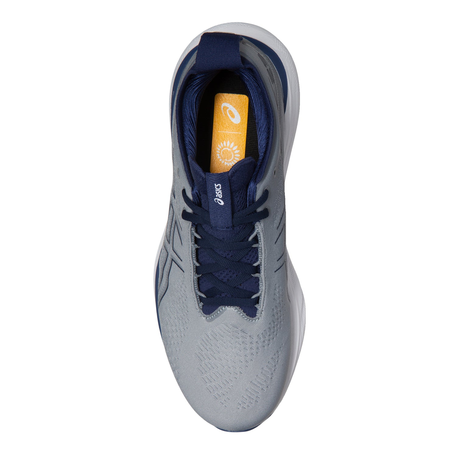 Peltz Shoes  Men's ASICS GEL-Nimbus 25 Running Shoe - Wide Width Sheet Rock / Indigo 1011B625-021