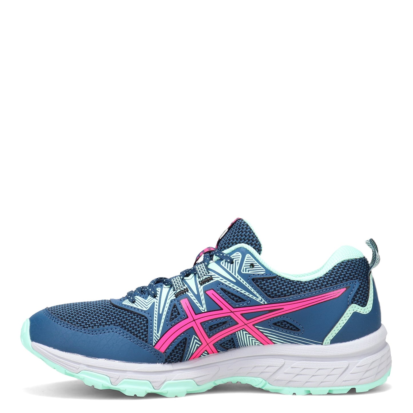 Peltz Shoes  Women's ASICS GEL-Venture 8 Trail Running Shoe BLUE PINK 1012B230.400