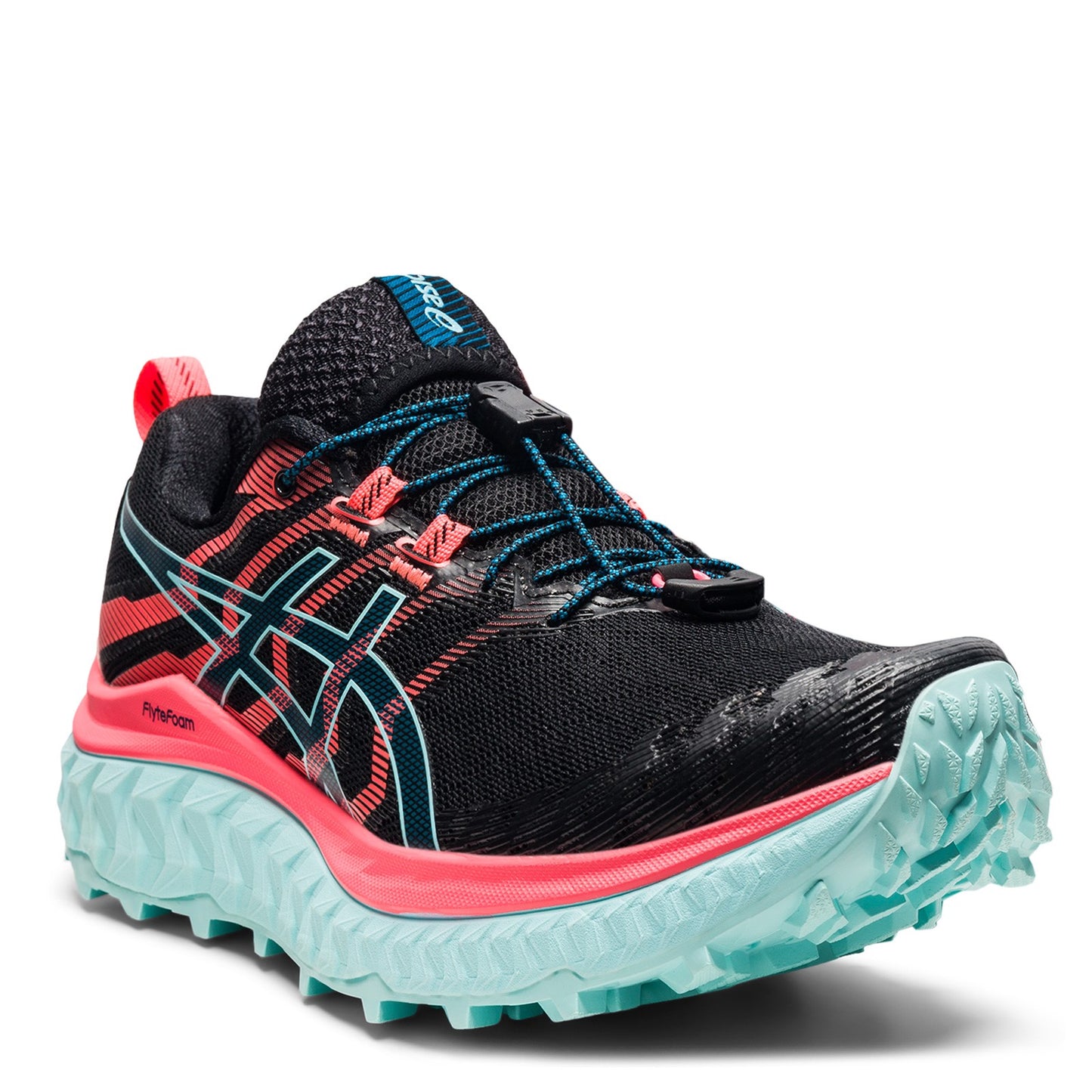Peltz Shoes  Women's ASICS Trabuco Max Trail Running Shoe BLACK CORAL 1012A901.003