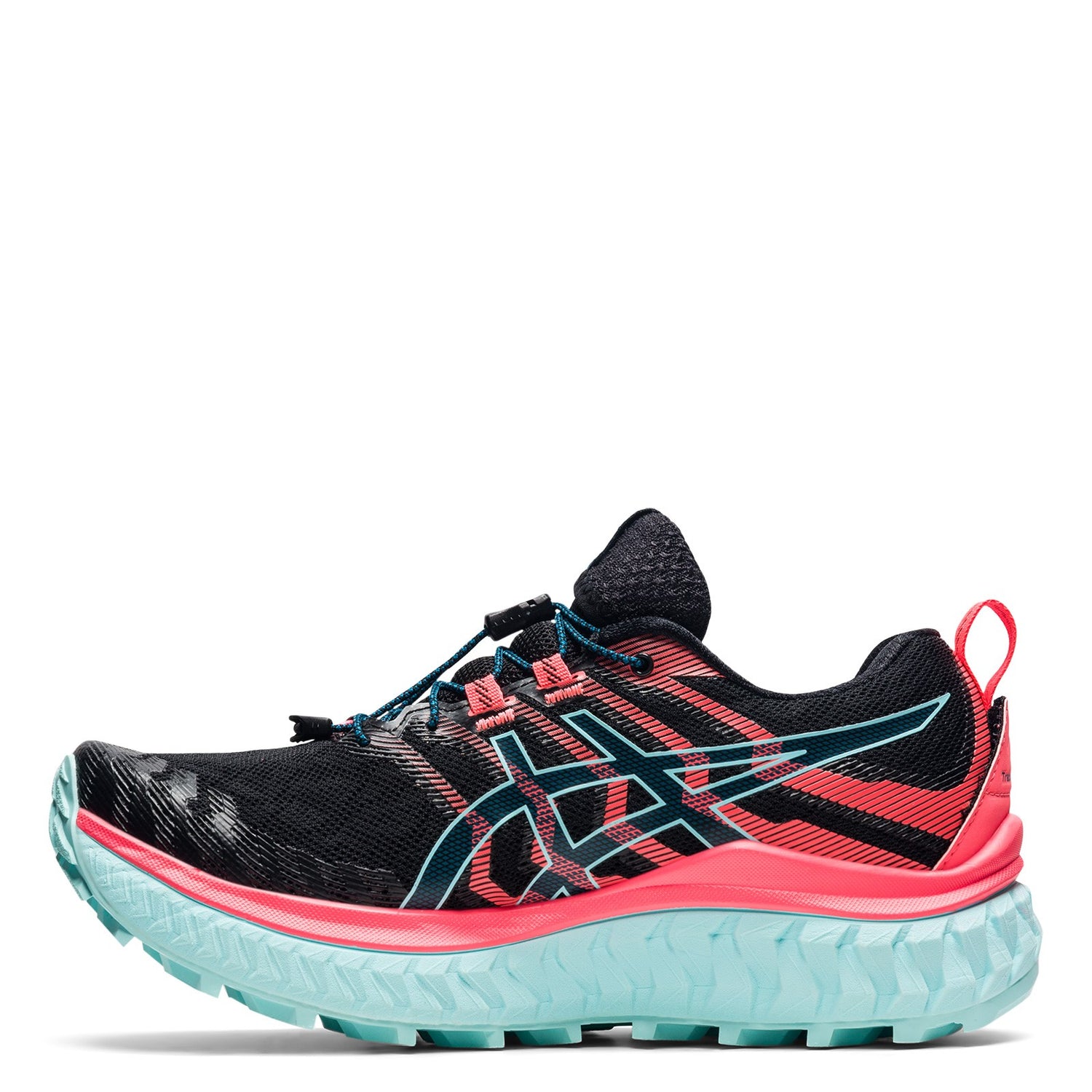 Peltz Shoes  Women's ASICS Trabuco Max Trail Running Shoe BLACK CORAL 1012A901.003