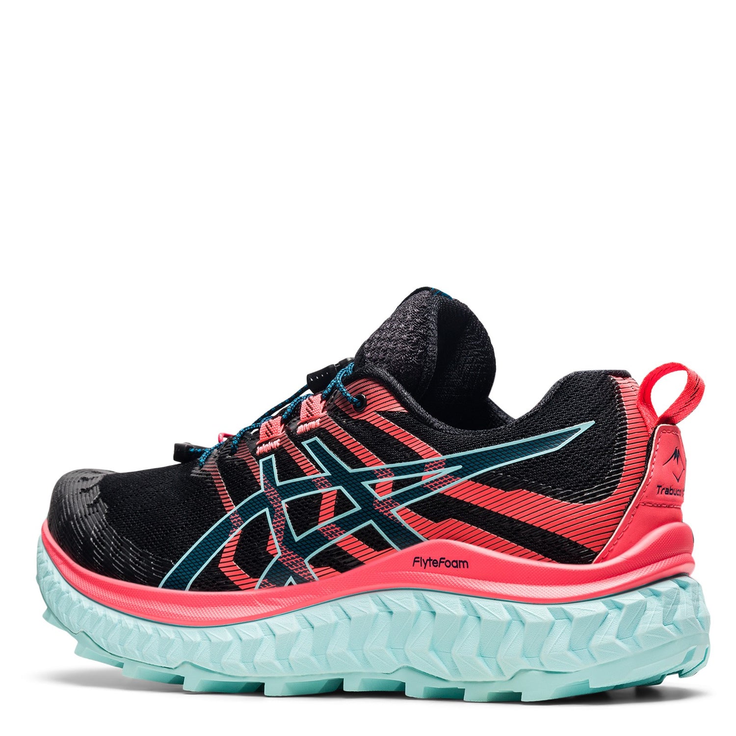 Peltz Shoes  Women's ASICS Trabuco Max Trail Running Shoe BLACK CORAL 1012A901.003