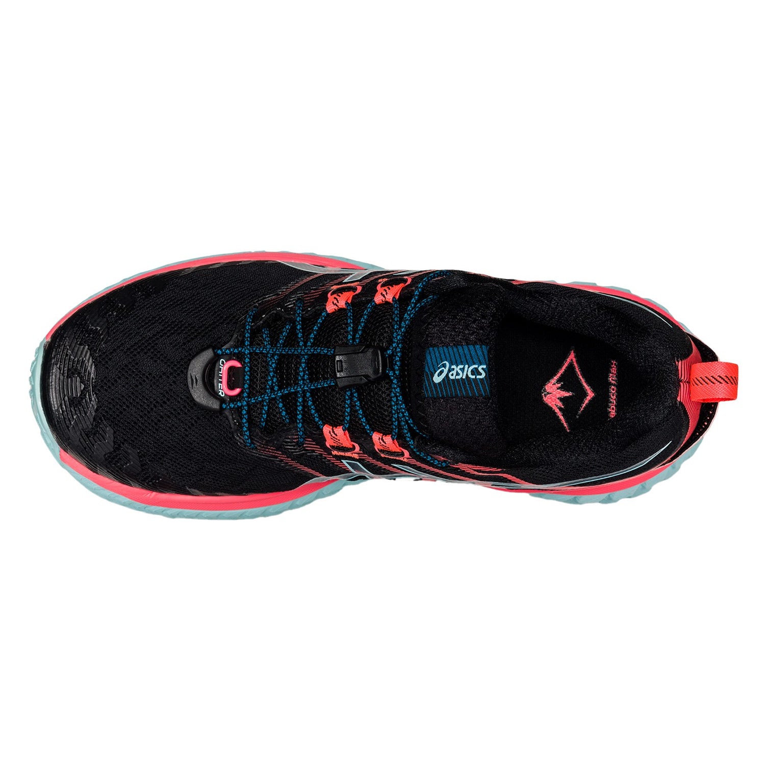 Peltz Shoes  Women's ASICS Trabuco Max Trail Running Shoe BLACK CORAL 1012A901.003