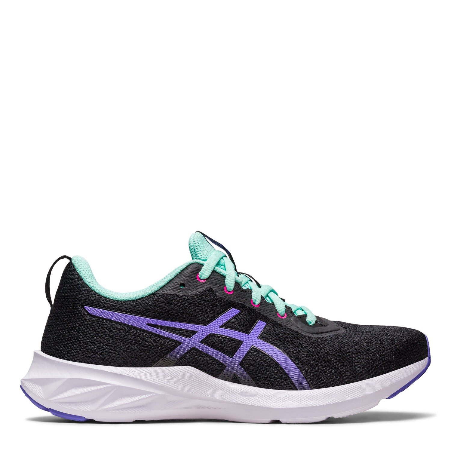 Peltz Shoes  Women's ASICS Versablast 2 Running Shoe BLACK/AMETHYST 1012B179-016