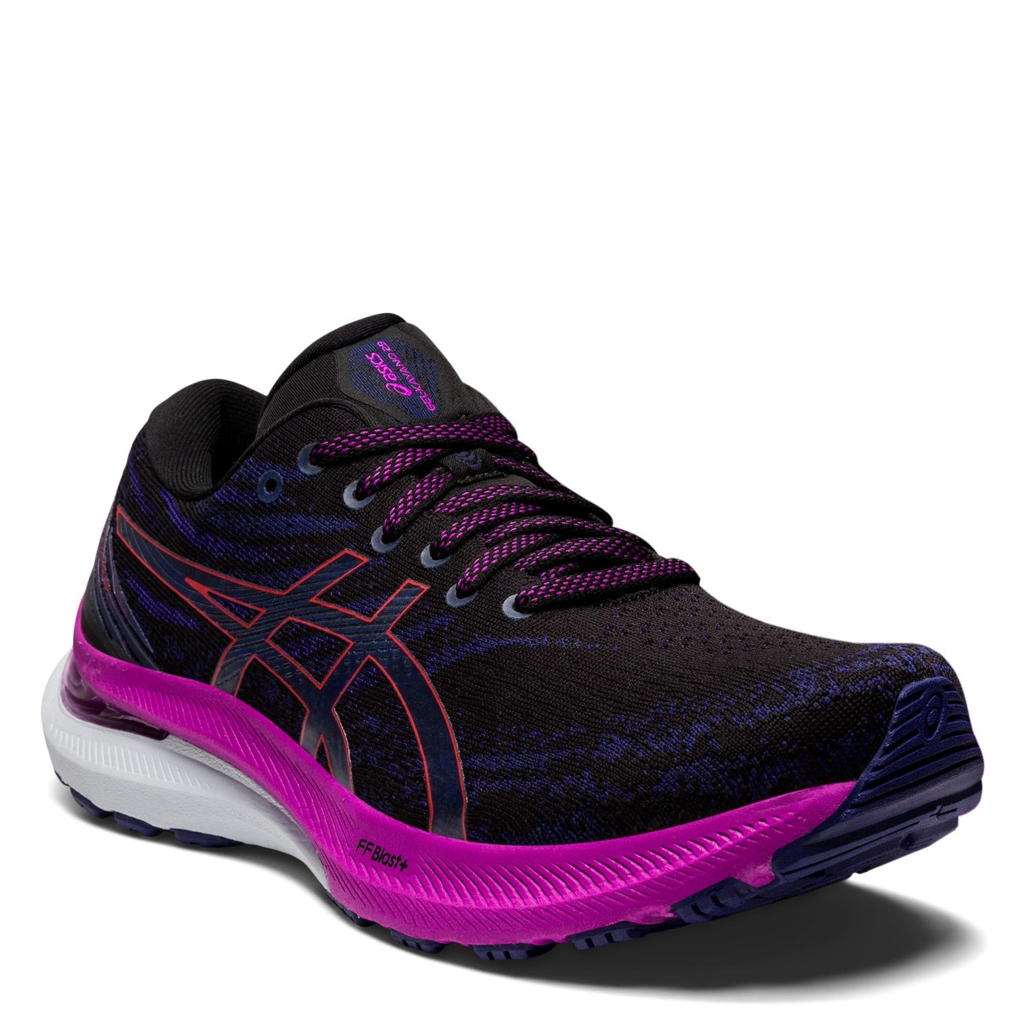 Peltz Shoes  Women's ASICS GEL-Kayano 29 Running Shoe - Wide Width Black Red Pink 1012B297.003