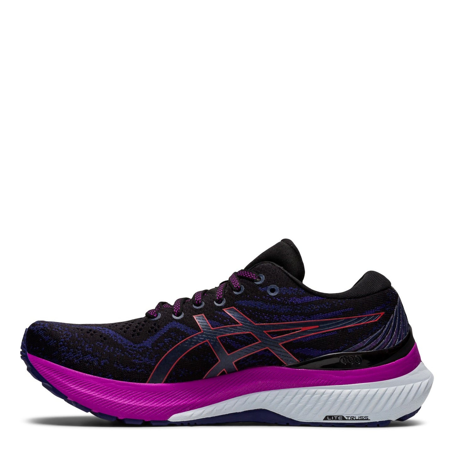 Peltz Shoes  Women's ASICS GEL-Kayano 29 Running Shoe - Wide Width Black Red Pink 1012B297.003