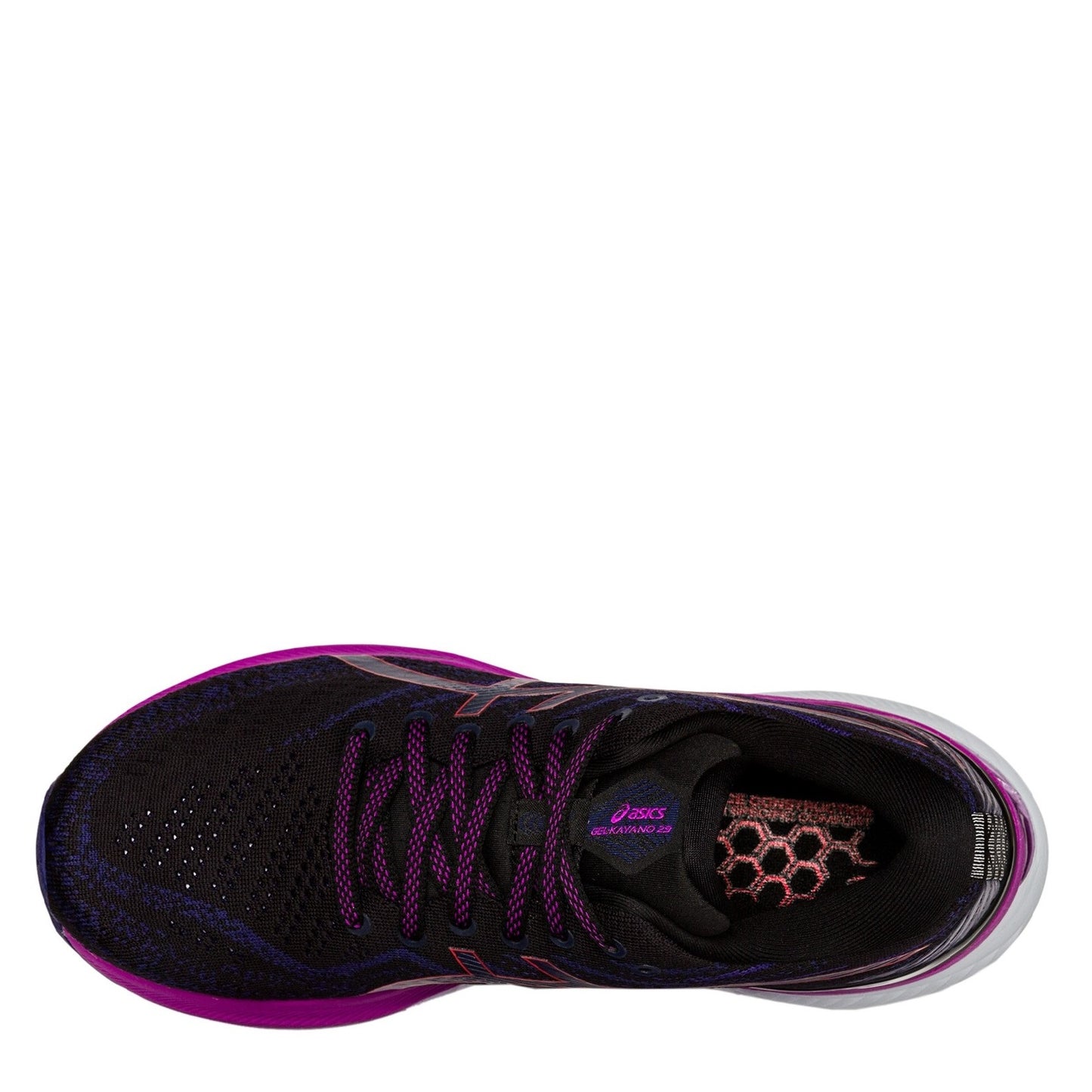 Peltz Shoes  Women's ASICS GEL-Kayano 29 Running Shoe - Wide Width Black Red Pink 1012B297.003