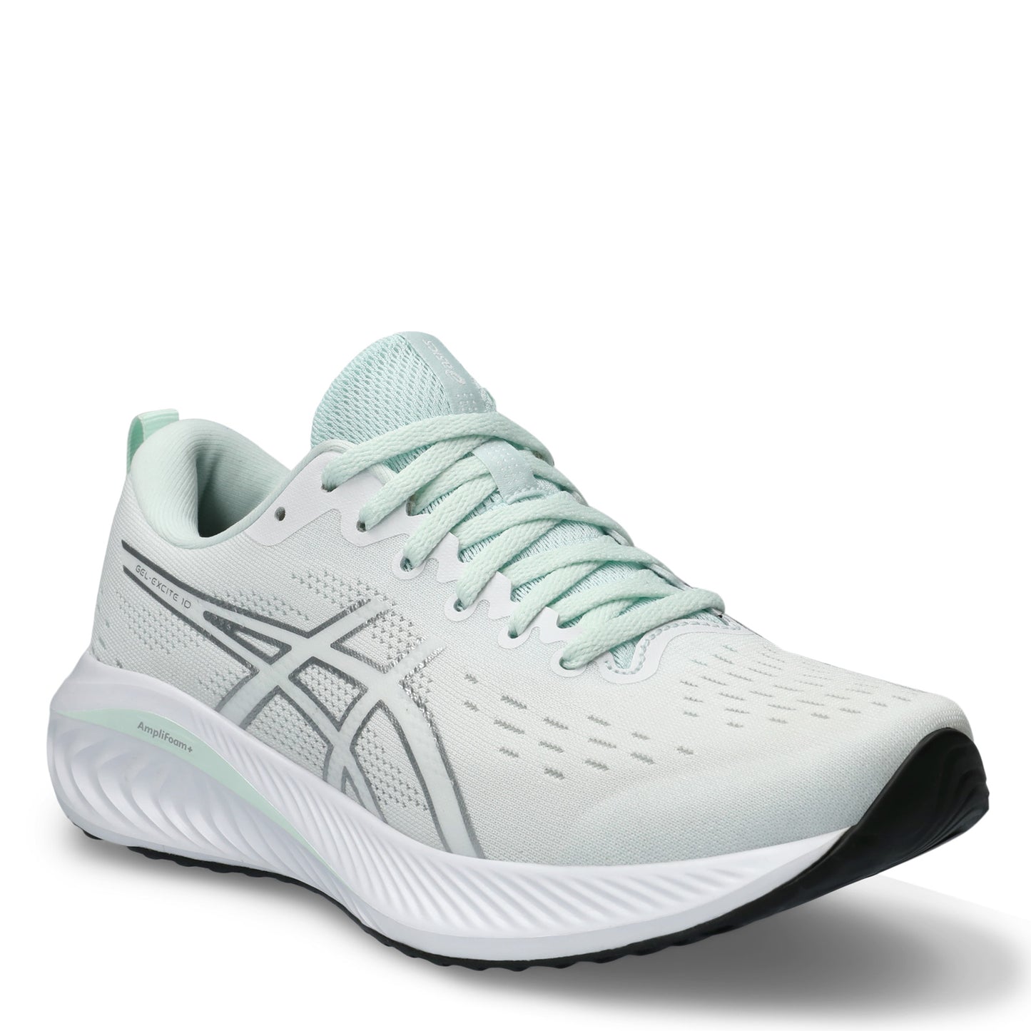 Peltz Shoes  Women's ASICS GEL-Excite 10 Running Shoe White Silver Lining Black 1012B418-100