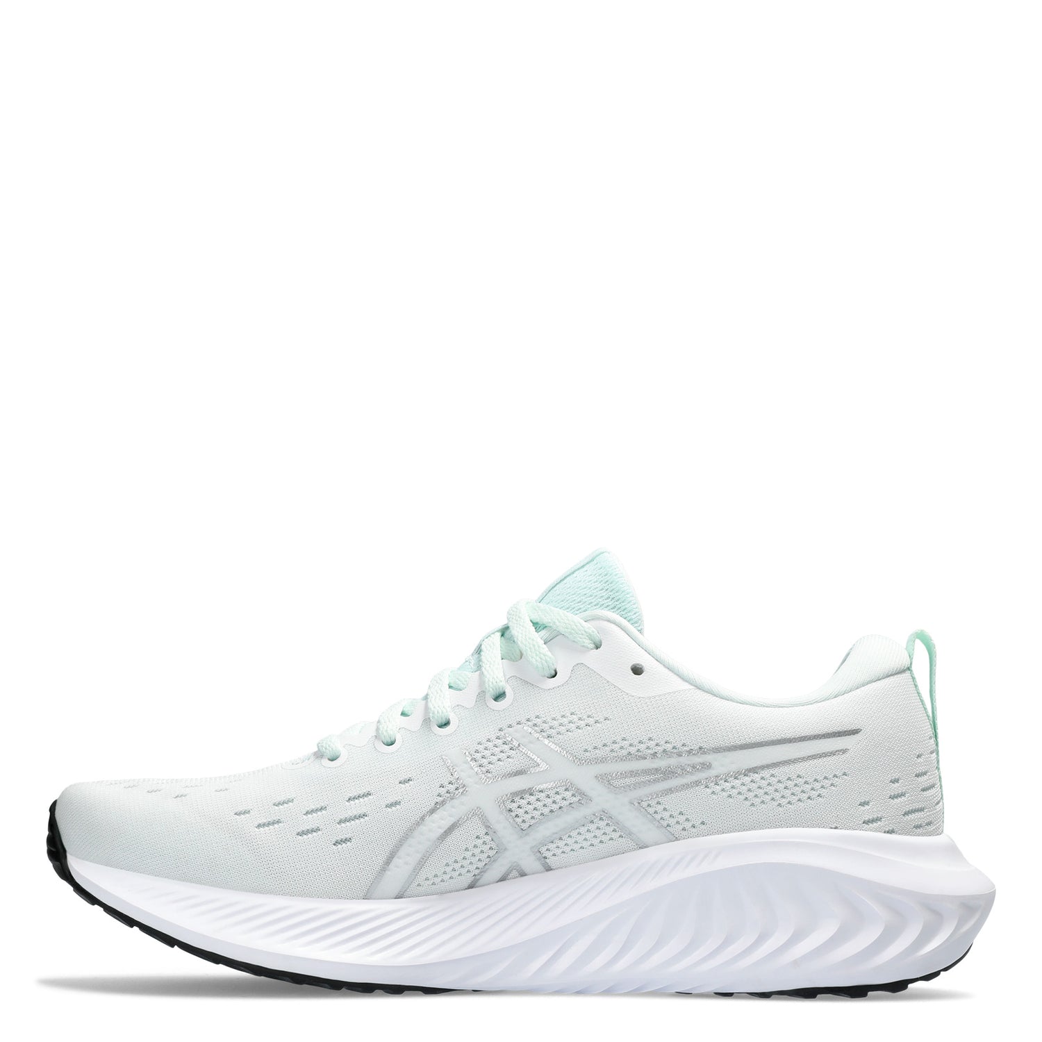 Peltz Shoes  Women's ASICS GEL-Excite 10 Running Shoe White Silver Lining Black 1012B418-100