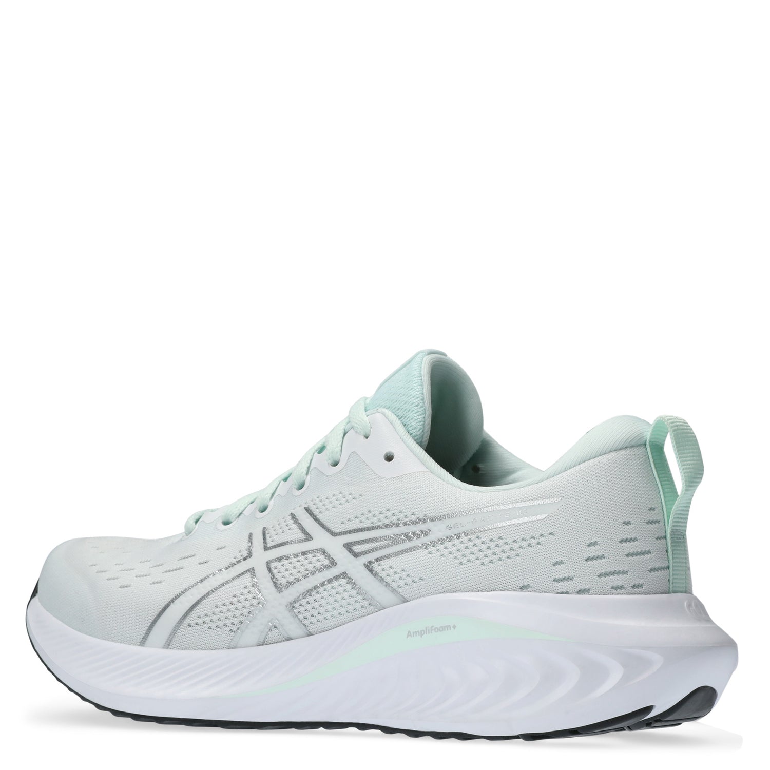 Peltz Shoes  Women's ASICS GEL-Excite 10 Running Shoe White Silver Lining Black 1012B418-100