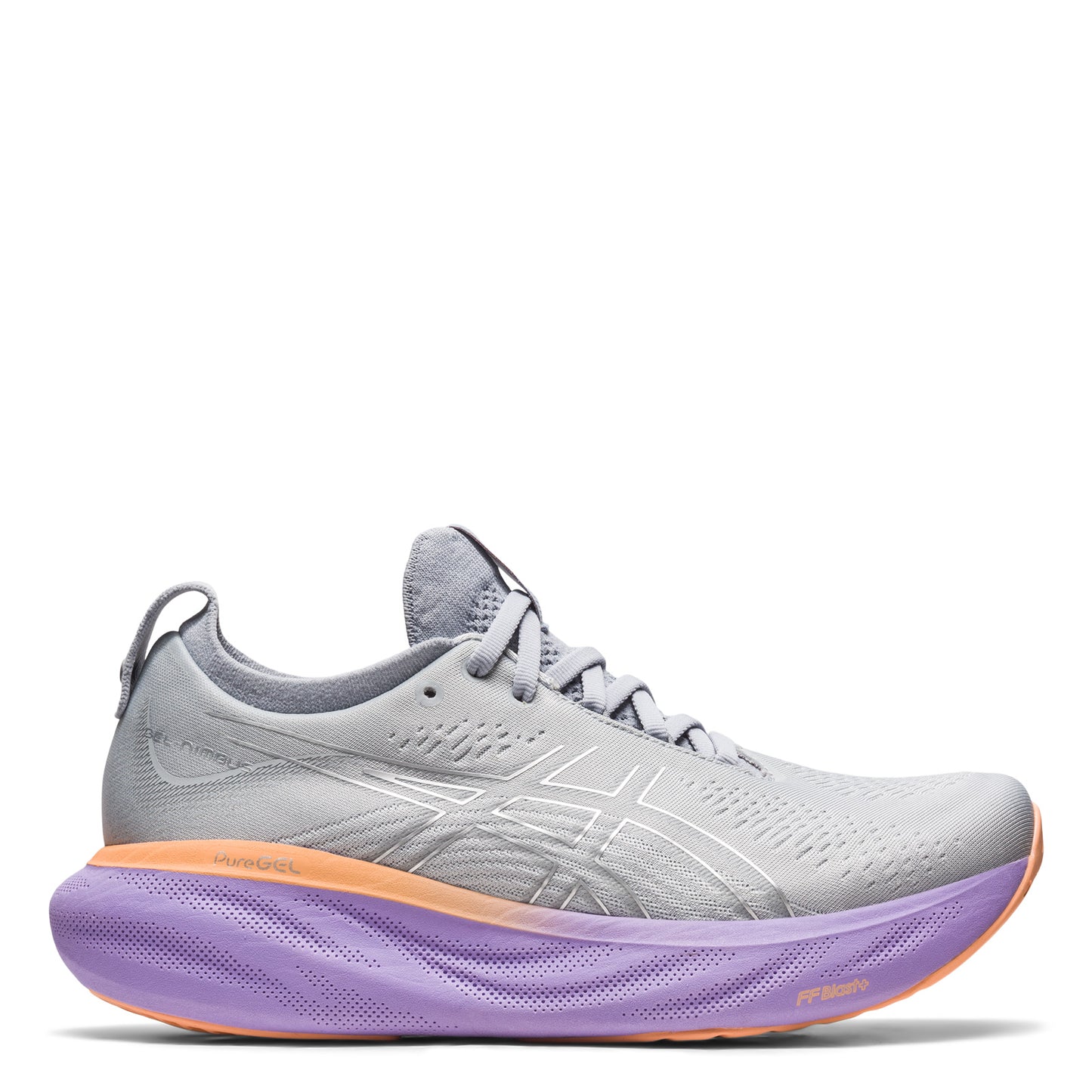 Peltz Shoes  Women's ASICS GEL-Nimbus 25 Running Shoe - Wide Width GREY GREEN 1012B437-021