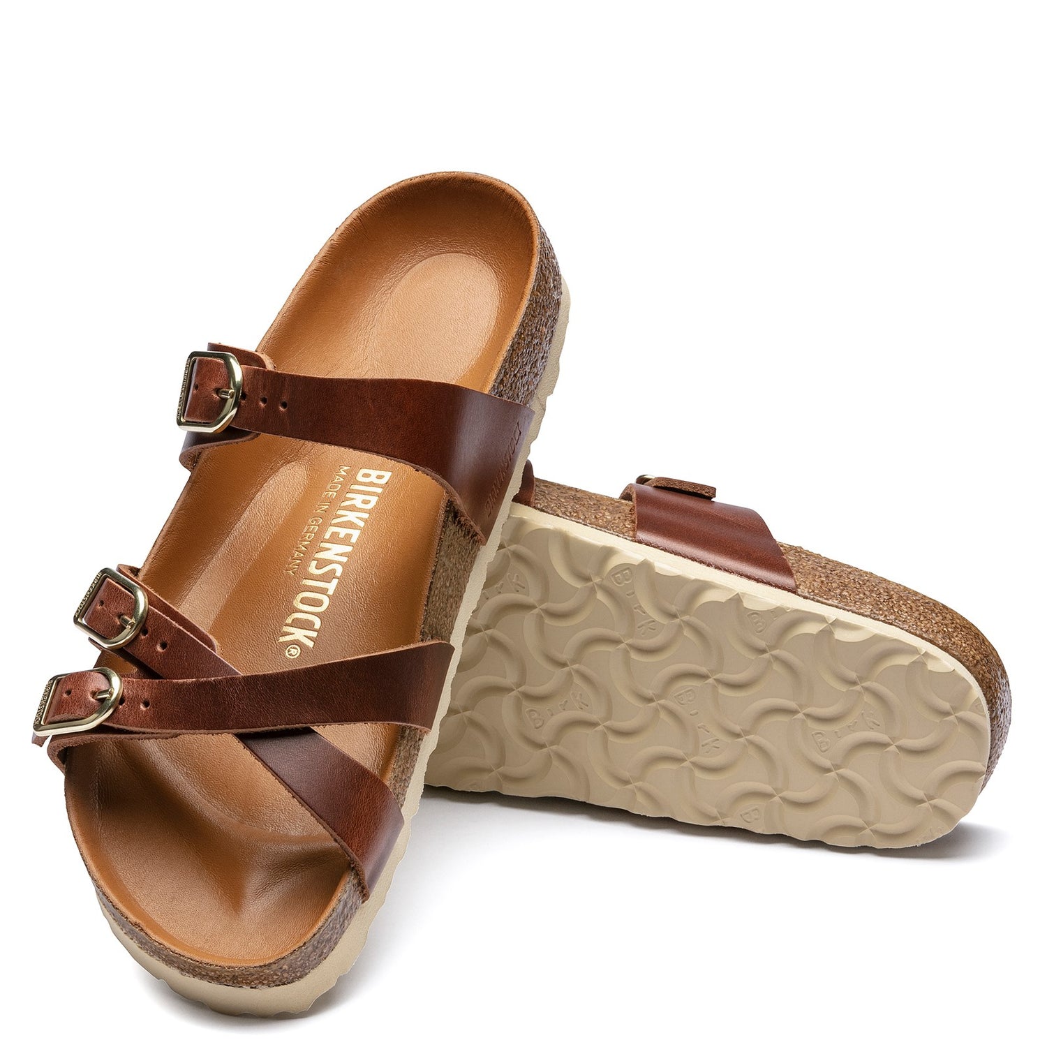 Peltz Shoes  Women's Birkenstock Franca Sandal - Narrow Width COGNAC 1017 568 N