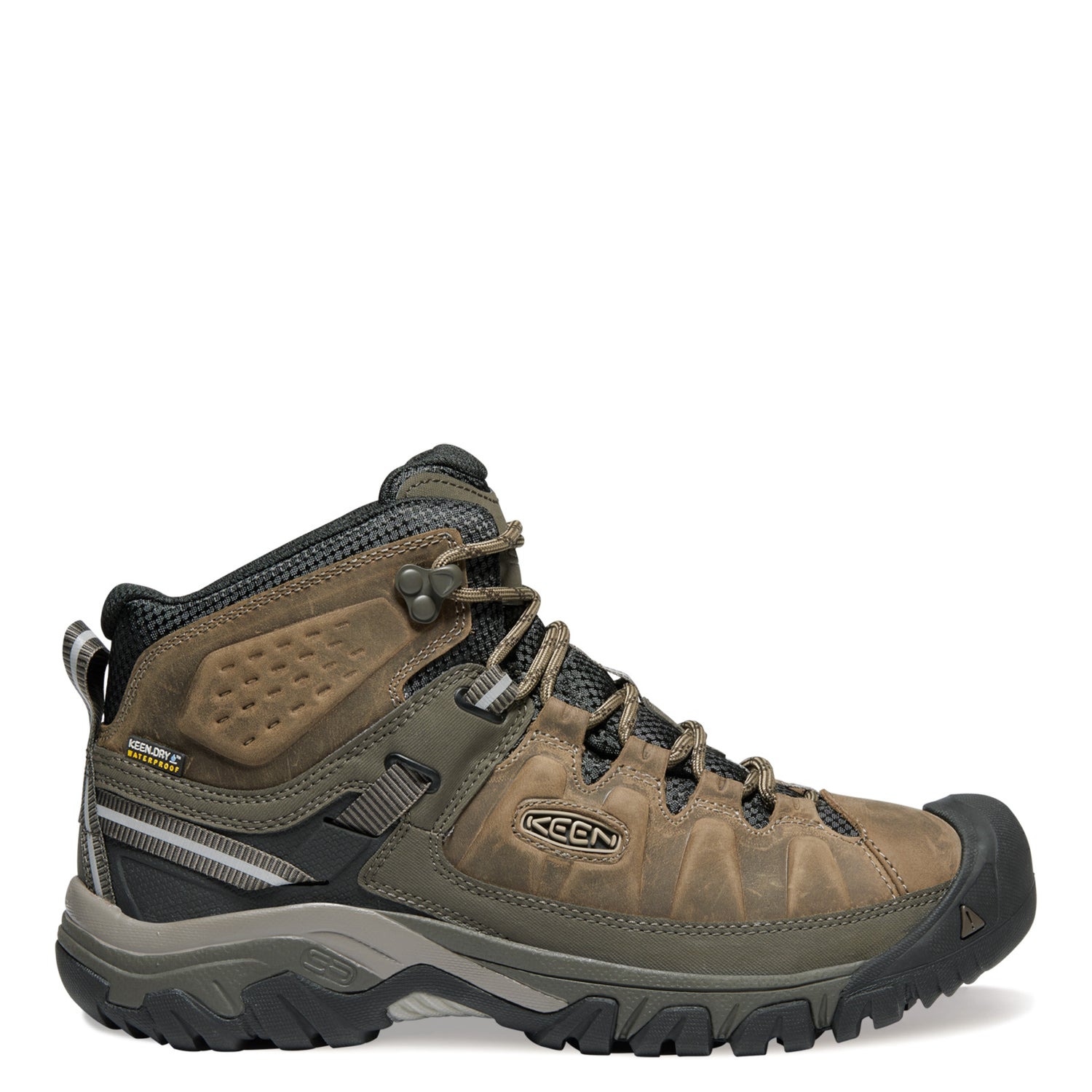 Peltz Shoes  Men's Keen Targhee III Waterproof Mid Hiking Boots Bungee Cord/Black 1017786