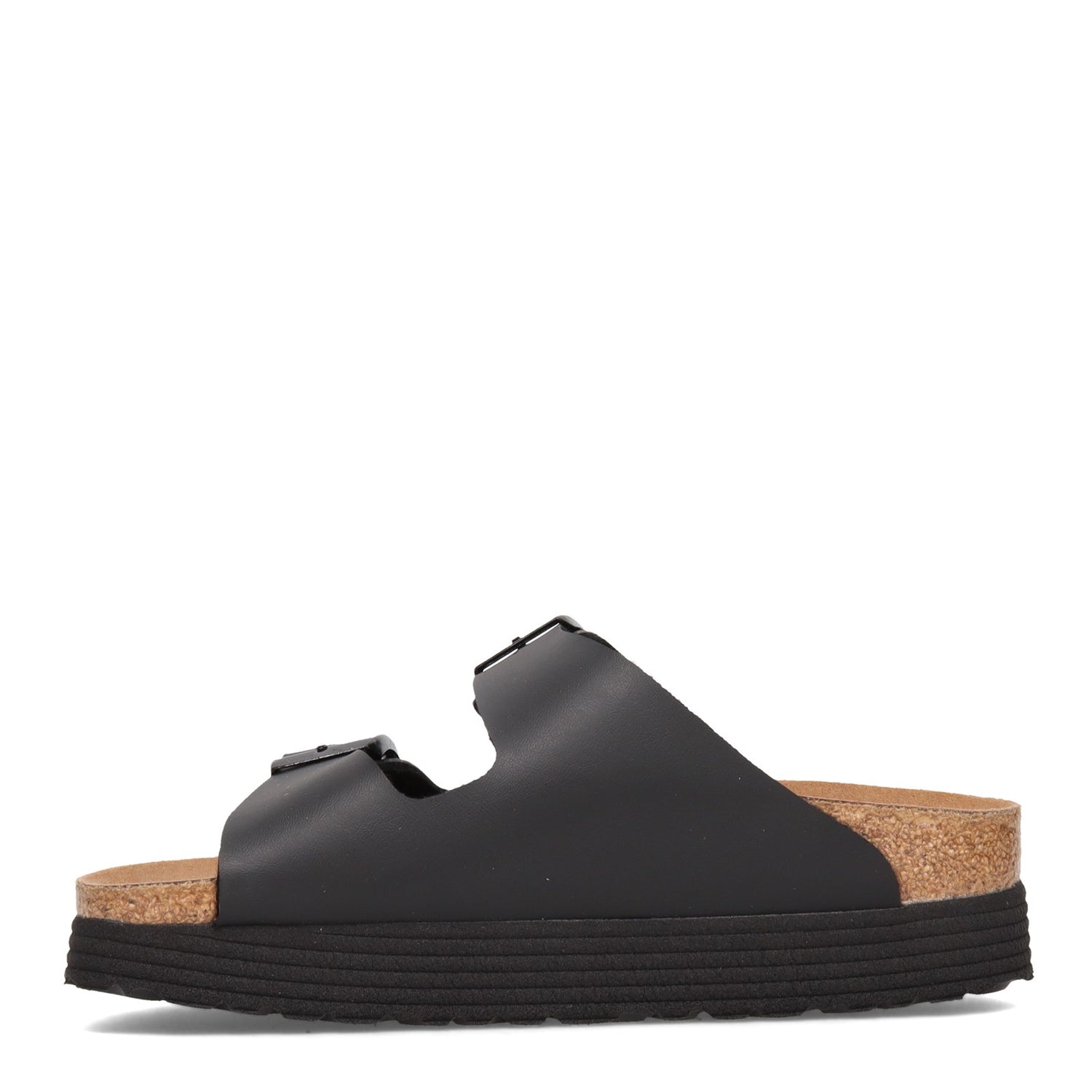 Peltz Shoes  Women's Birkenstock Arizona Platform Sandal - Narrow Width BLACK 1018 520 N