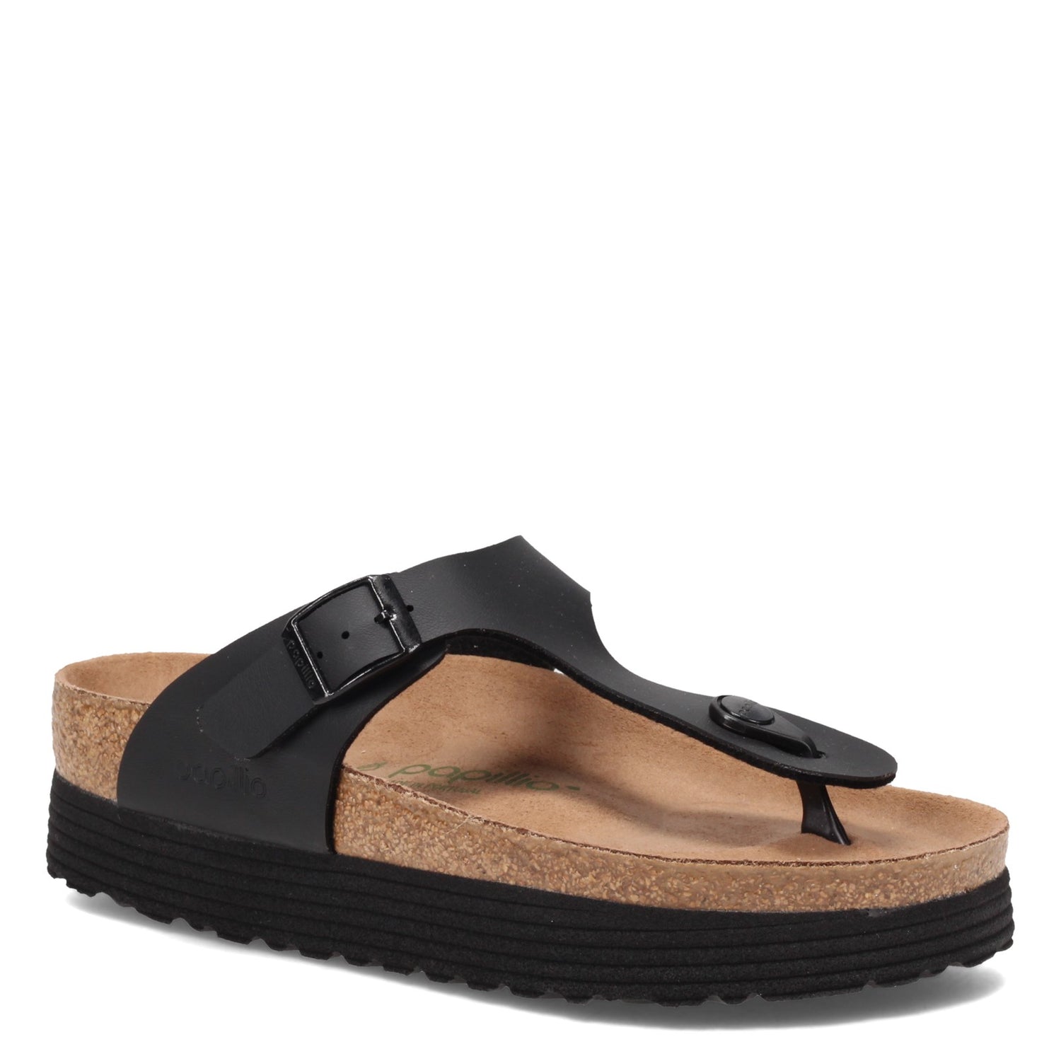 Peltz Shoes  Women's Birkenstock Gizeh Platform Sandal - Regular Width BLACK 1018 546 R