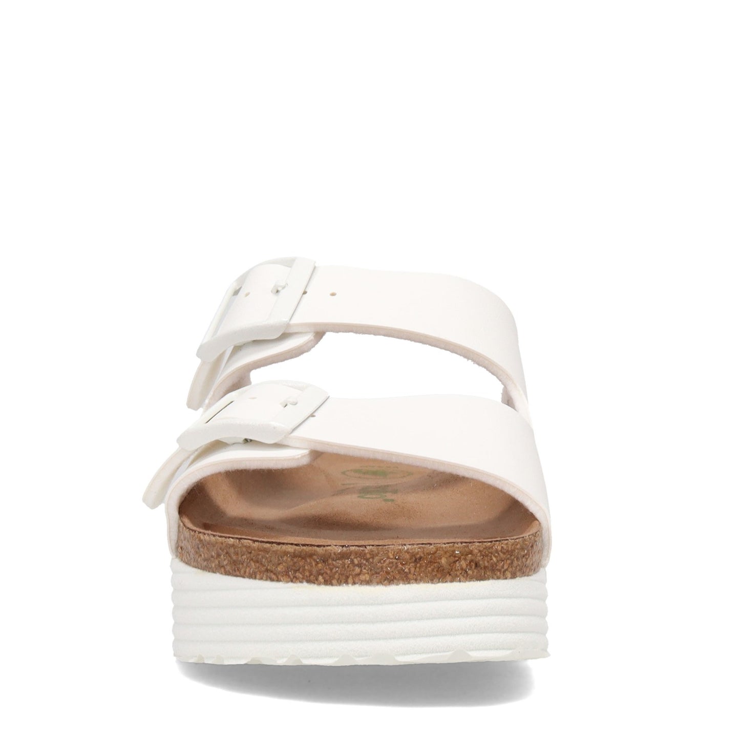 Peltz Shoes  Women's Birkenstock Arizona Platform Sandal - Narrow Width WHITE 1018 581 N