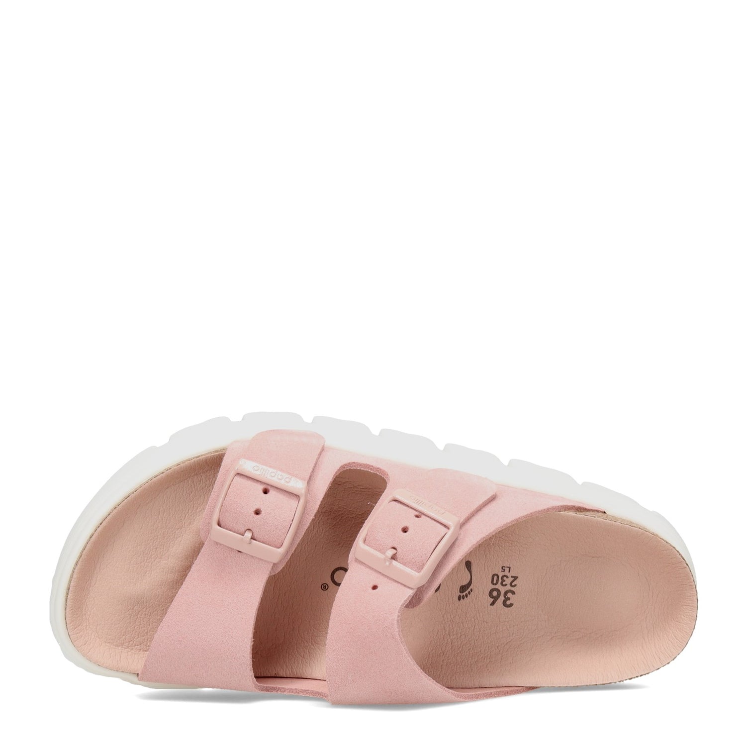 Peltz Shoes  Women's Birkenstock Arizona Chunky Sandal - Narrow Fit PINK SUEDE 1018 725 N