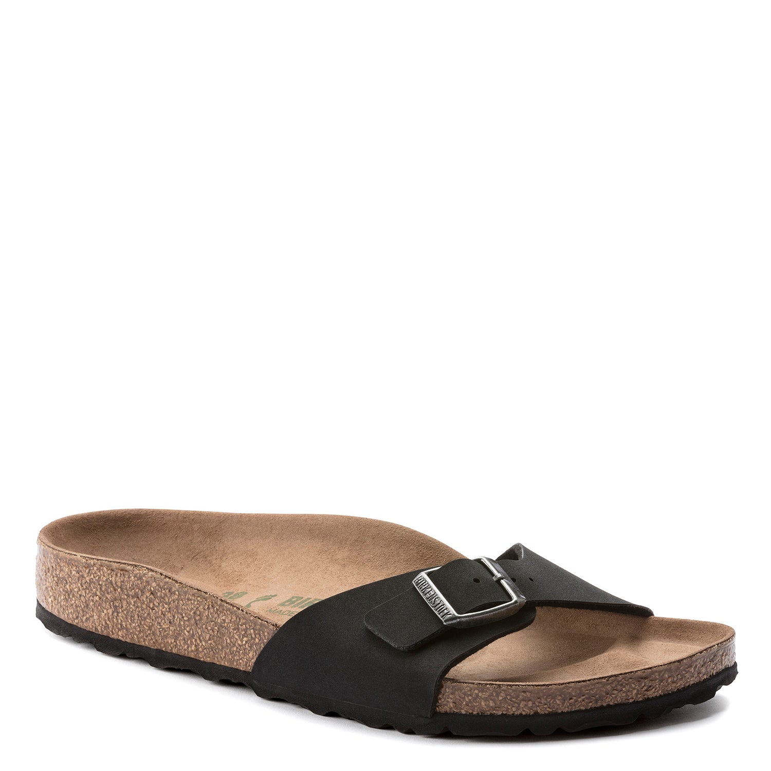 Peltz Shoes  Women's Birkenstock Madrid Vegan Sandal - Narrow Fit BLACK 1020 060 N