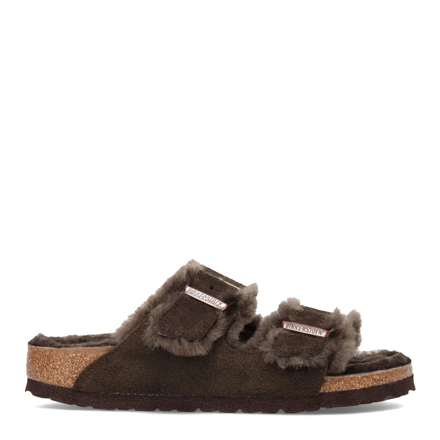 Peltz Shoes  Women's Birkenstock Arizona Shearling Lined Sandal - Narrow Width MOCHA 1020 528 N