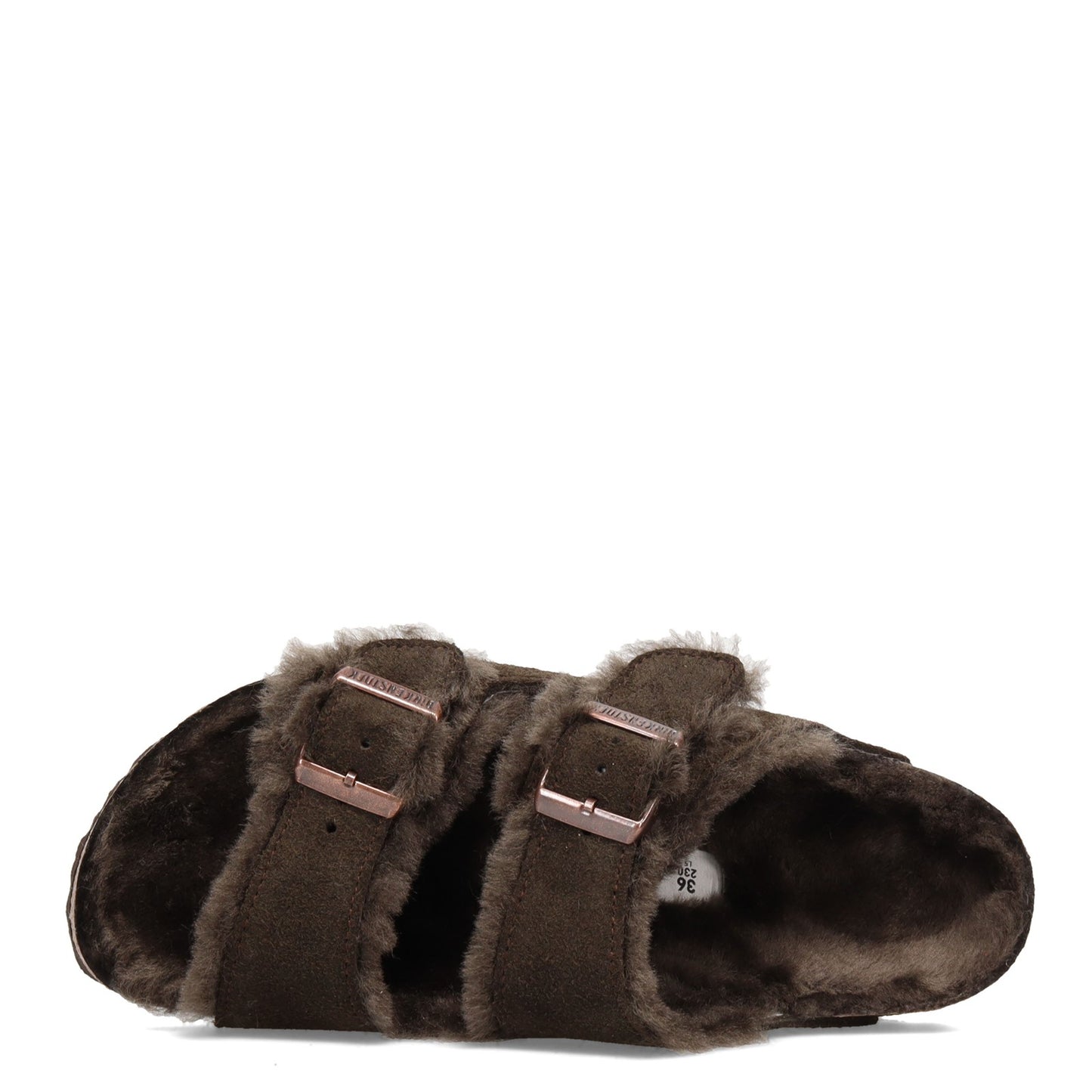 Peltz Shoes  Women's Birkenstock Arizona Shearling Lined Sandal - Narrow Width MOCHA 1020 528 N