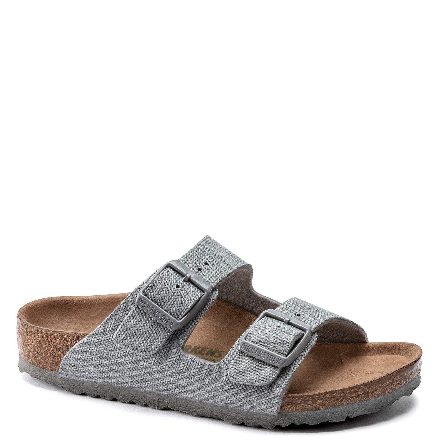 Peltz Shoes  Women's Birkenstock Arizona Vegan Slide Sandal - Narrow Width STONE 1021 454 N