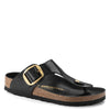Peltz Shoes  Women's Birkenstock Gizeh Big Buckle Sandal - Regular Width BLACK SHINY 1021 467 R