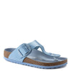 Peltz Shoes  Women's Birkenstock Gizeh Big Buckle Sandal - Regular Width BLUE SHINE 1021 651 R