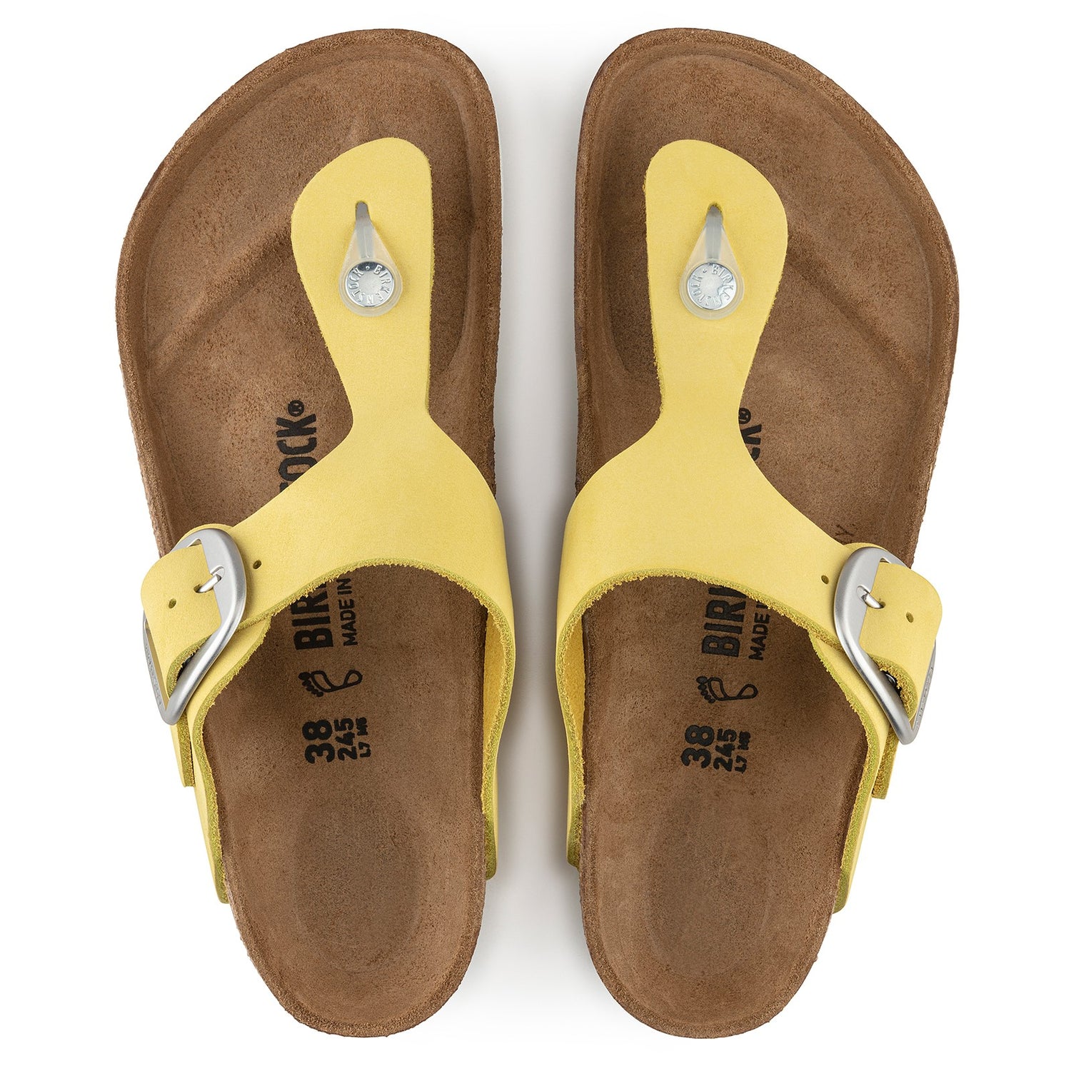 Peltz Shoes  Women's Birkenstock Gizeh Big Buckle Sandal - Regular Width POPCORN 1022 239 R