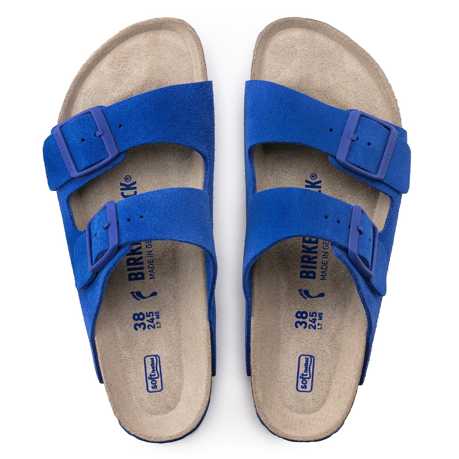 Peltz Shoes  Women's Birkenstock Arizona Soft Footbed Sandal - Narrow Width ULTRA BLUE 1022 298 N