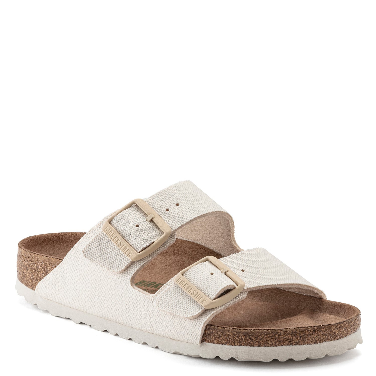 Peltz Shoes  Women's Birkenstock Arizona Vegan Slide Sandal - Narrow Width EGG SHELL 1022 679 N