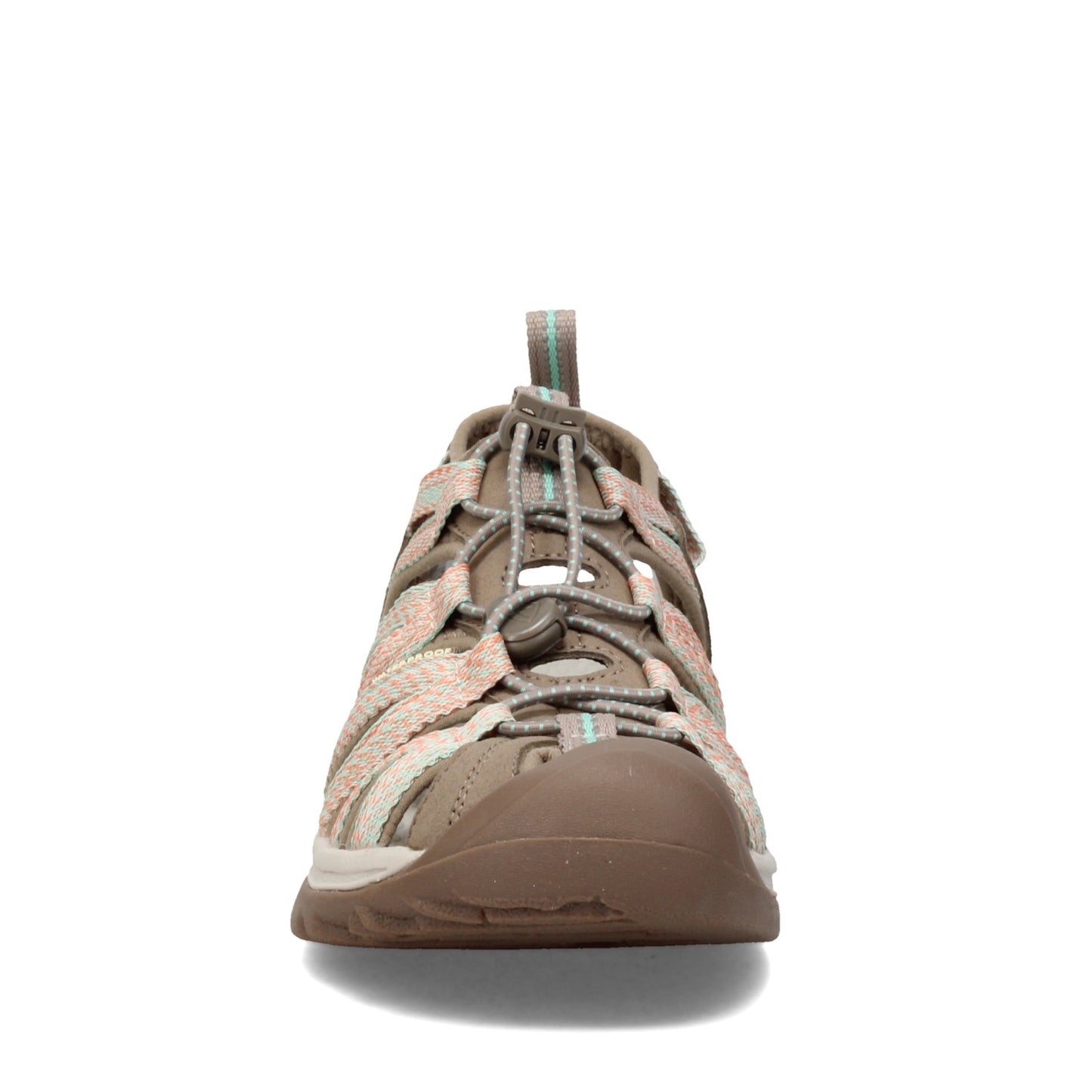 Peltz Shoes  Women's KEEN Whisper Sandal Taupe/Coral 1022810