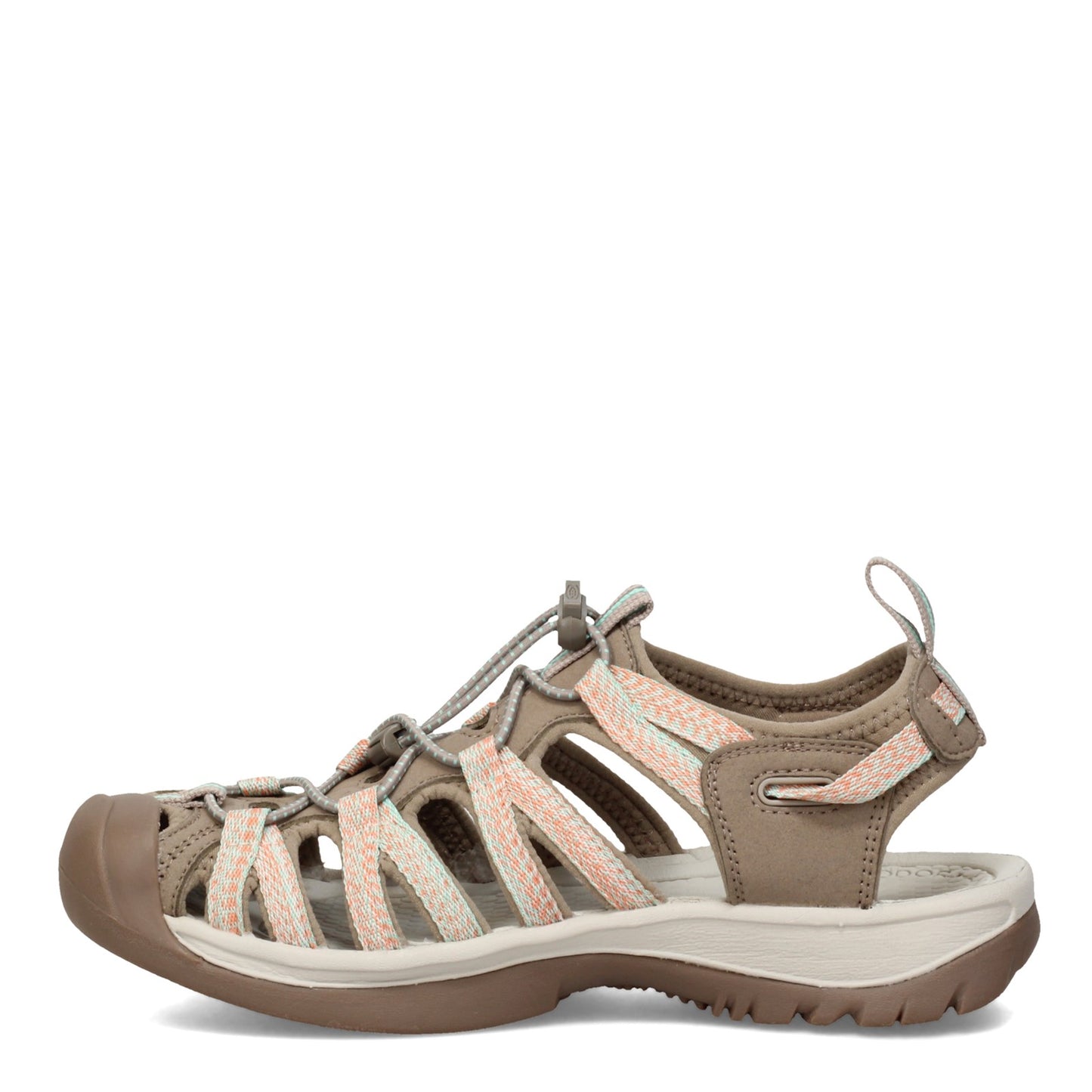 Peltz Shoes  Women's KEEN Whisper Sandal Taupe/Coral 1022810