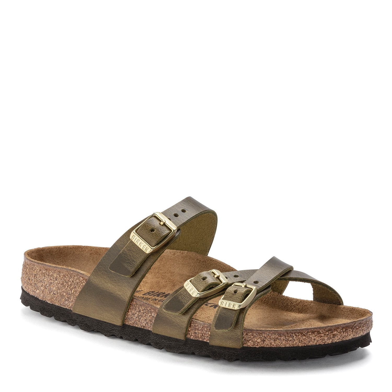Peltz Shoes  Women's Birkenstock Franca Sandal - Regular Width OLIVE 1023 310 R