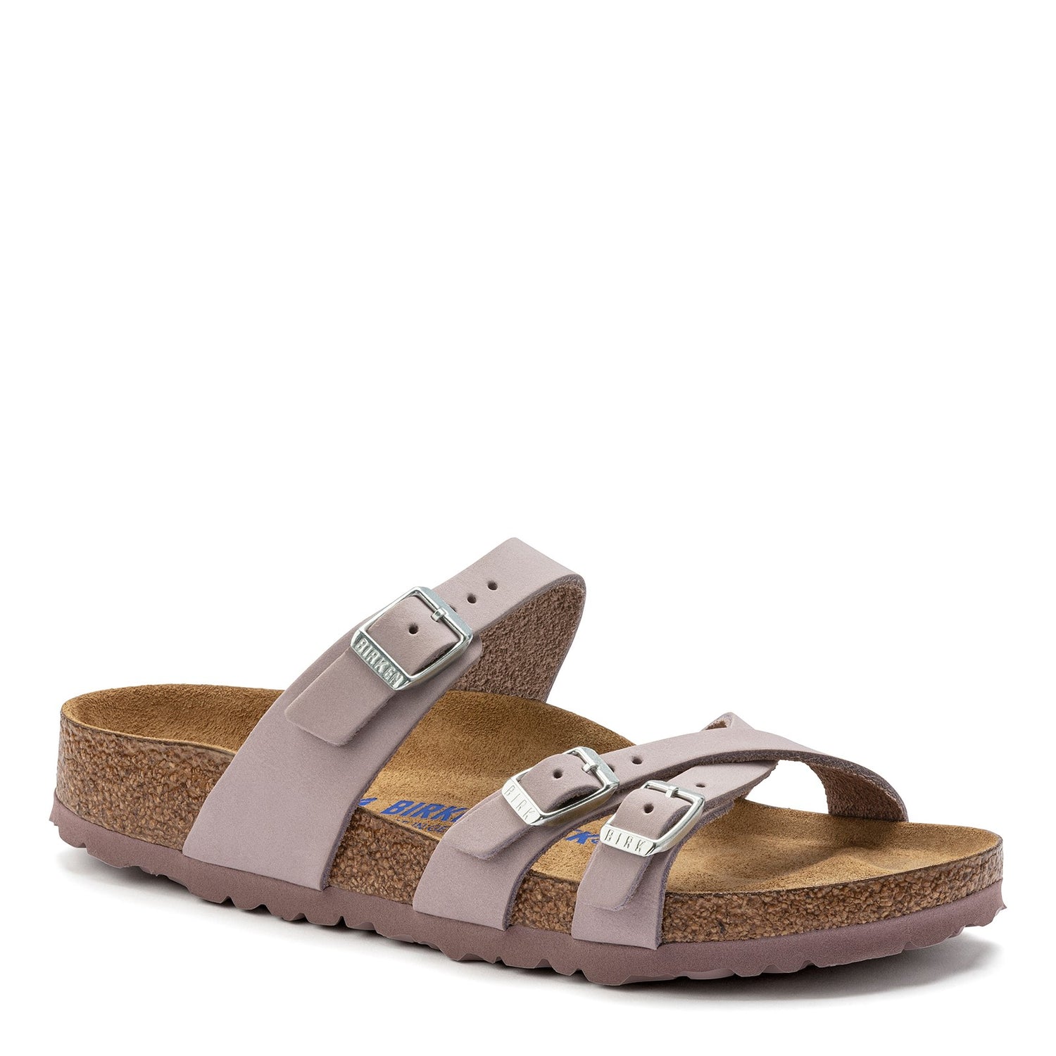 Peltz Shoes  Women's Birkenstock Franca Soft Footbed Sandal - Regular Width LILAC NUBUCK 1023 380 R