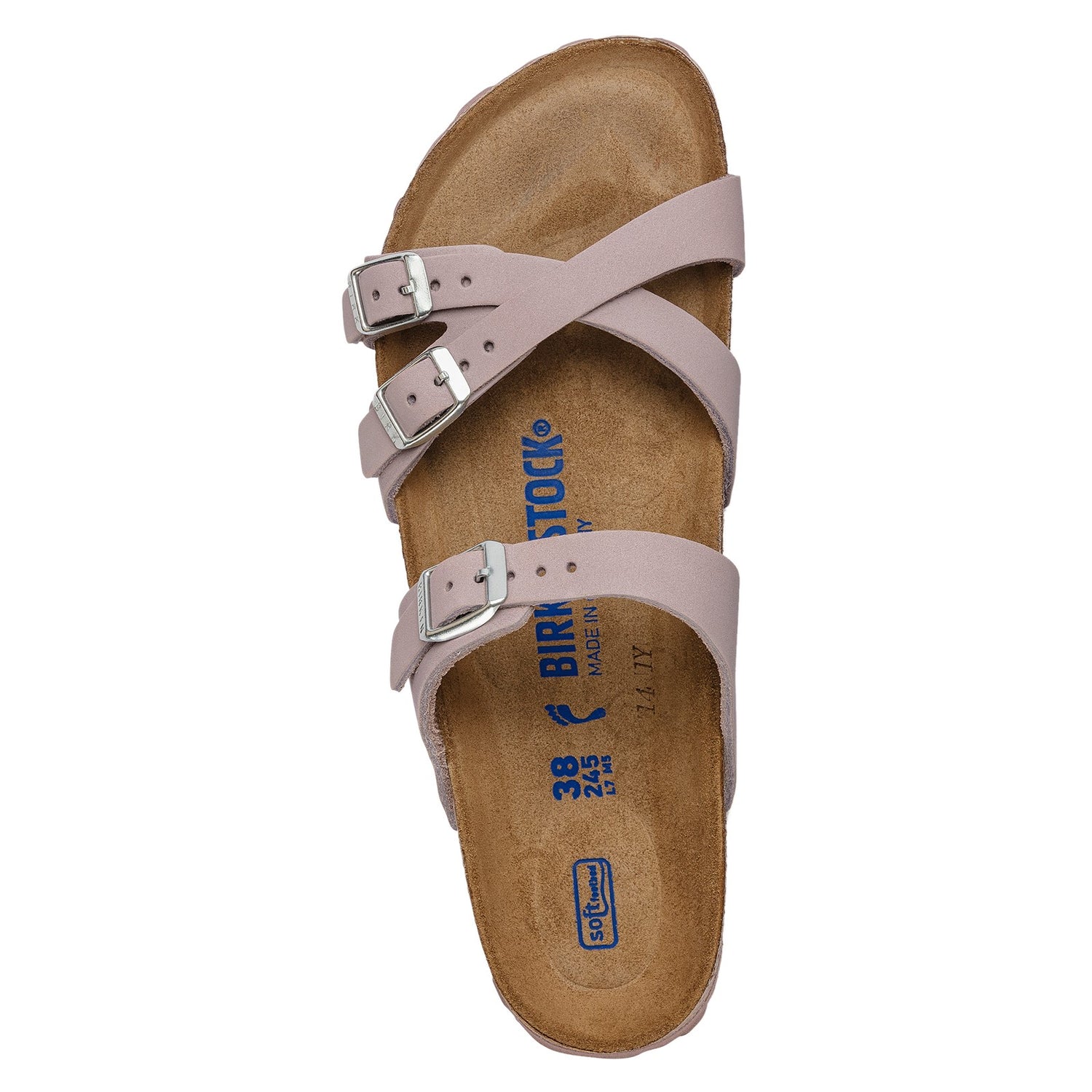 Peltz Shoes  Women's Birkenstock Franca Soft Footbed Sandal - Regular Width LILAC NUBUCK 1023 380 R