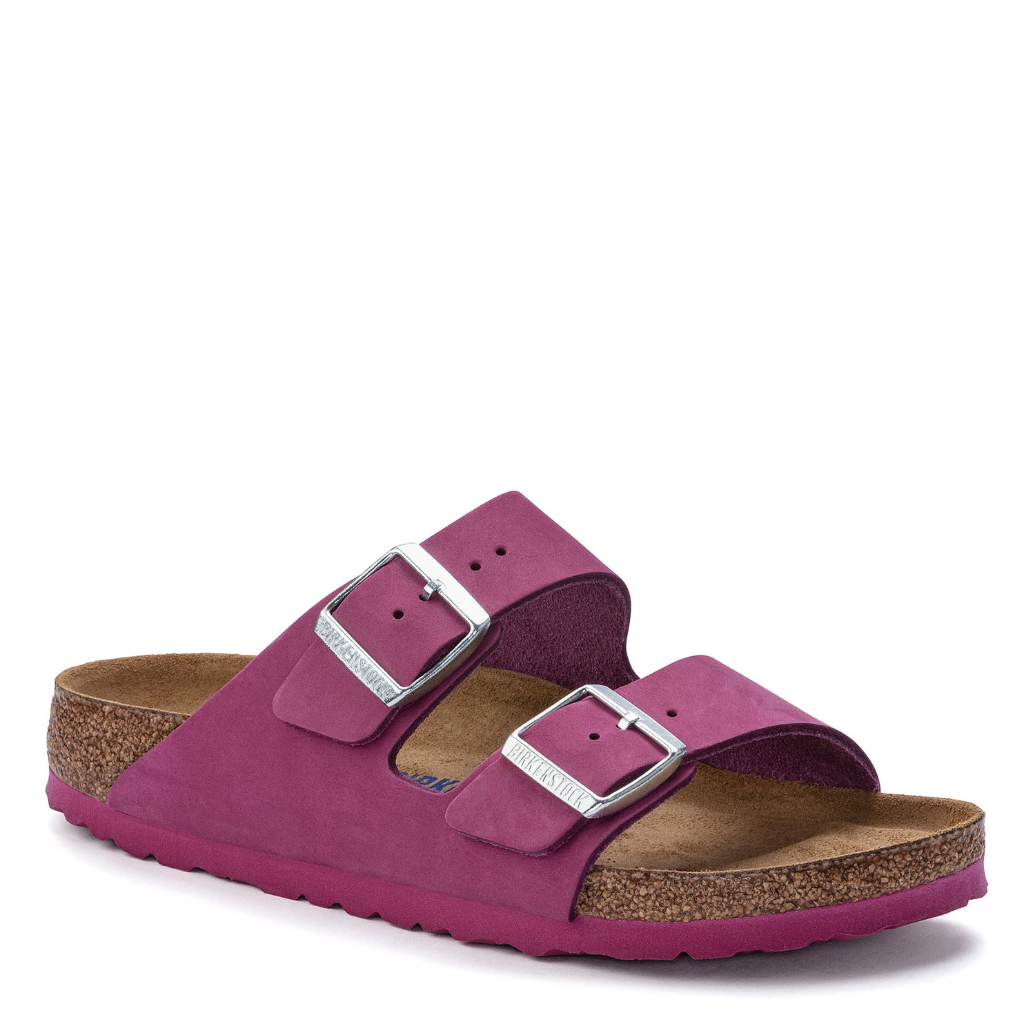 Peltz Shoes  Women's Birkenstock Arizona Soft Footbed Sandal - Narrow Width FUCHSIA 1023 391 N