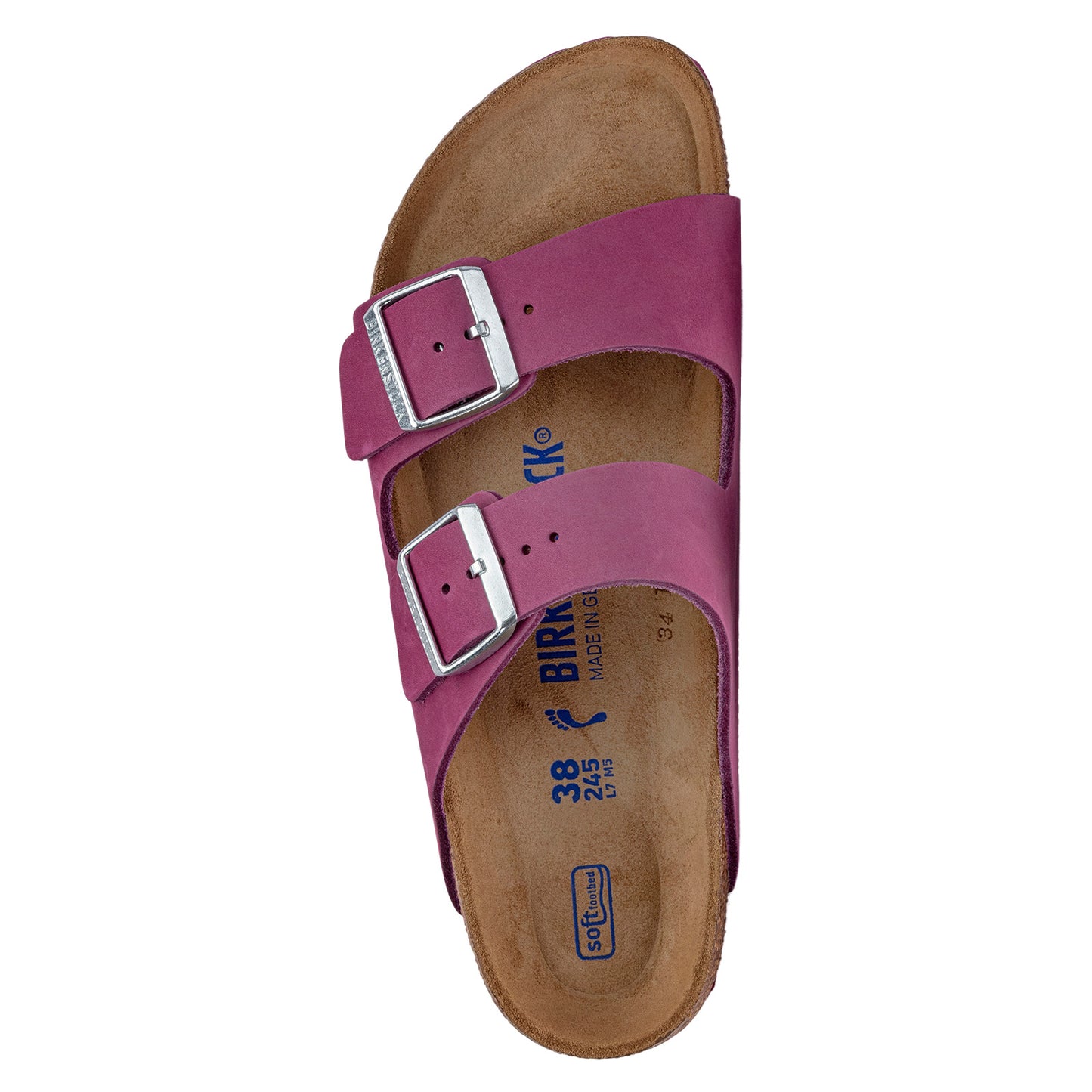 Peltz Shoes  Women's Birkenstock Arizona Soft Footbed Sandal - Narrow Width FUCHSIA 1023 391 N