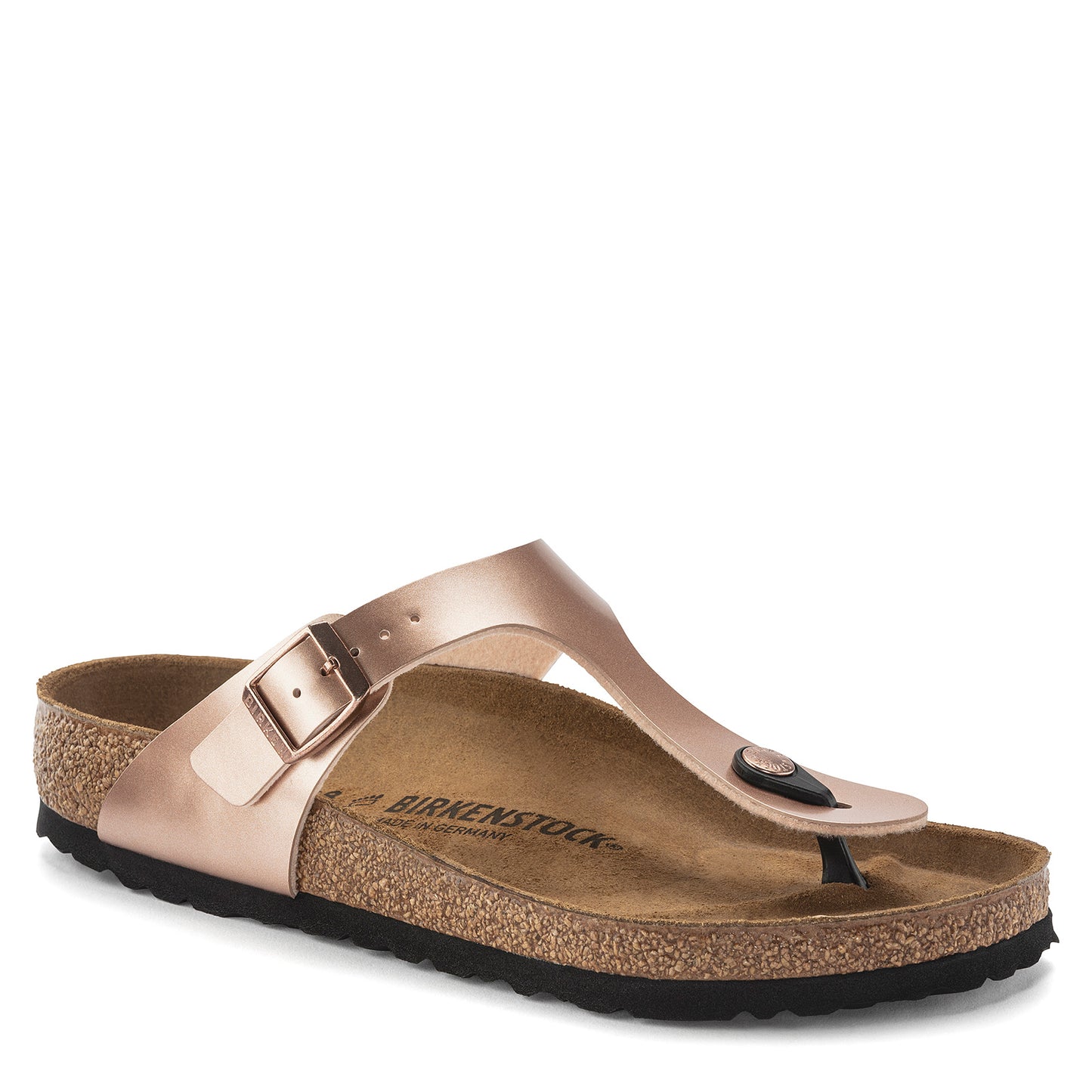 Peltz Shoes  Women's Birkenstock Gizeh Birko-Flor Sandal - Regular Width METALLIC COPPER 1023 943 R