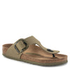 Peltz Shoes  Women's Birkenstock Gizeh Big Buckle Vegan Sandal - Regular Fit KHAKI 1023 981 R