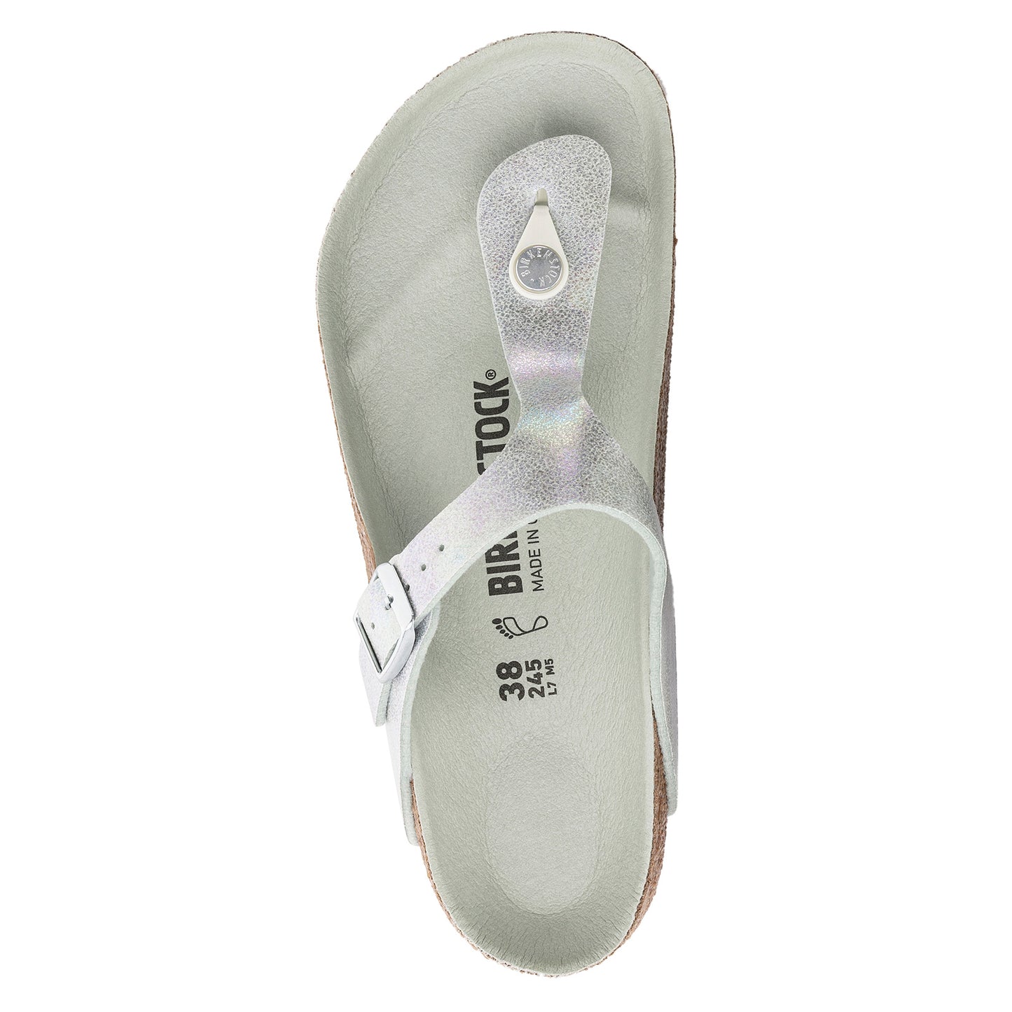 Peltz Shoes  Women's Birkenstock Gizeh Vegan Sandal - Regular Fit IRIDESCENT 1023 996 R