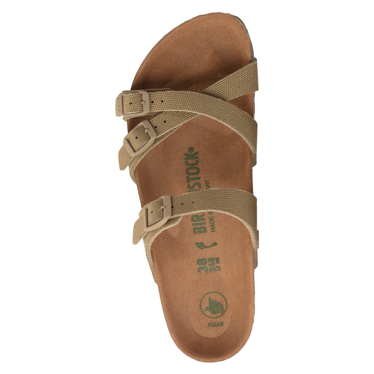 Peltz Shoes  Women's Birkenstock Franca Vegan Sandal - Regular Width KHAKI 1024 026 R