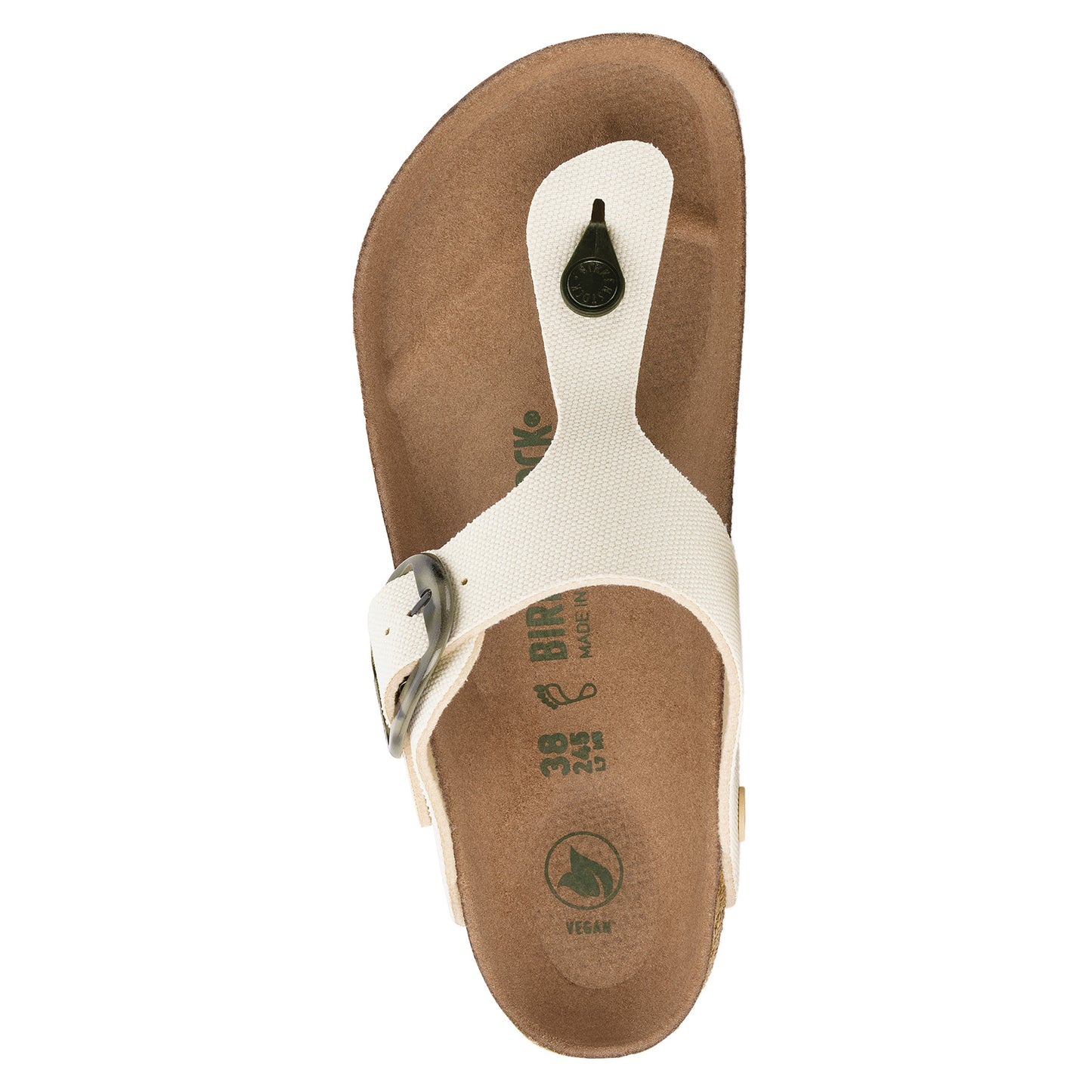Peltz Shoes  Women's Birkenstock Gizeh Big Buckle Vegan Sandal - Regular Fit EGGSHELL 1024 042 R