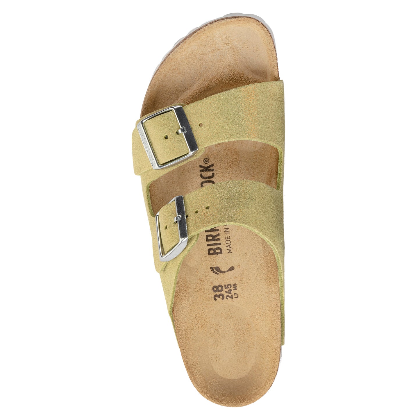 Peltz Shoes  Women's Birkenstock Arizona Shimmering Sandal - Narrow Fit YELLOW 1024 201 N