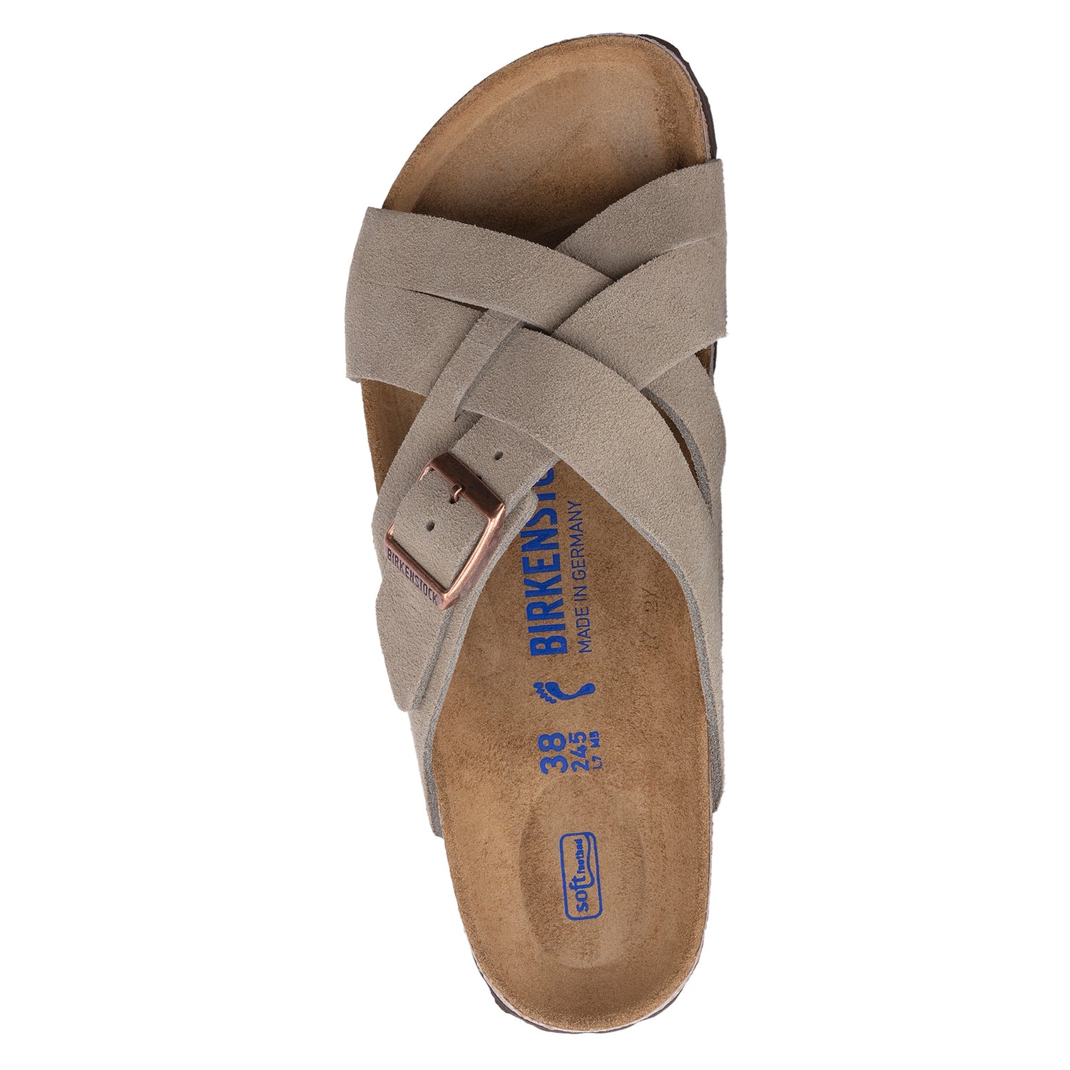 Peltz Shoes  Women's Birkenstock Lugano Sandal - Narrow Width TAUPE 1024 513 N
