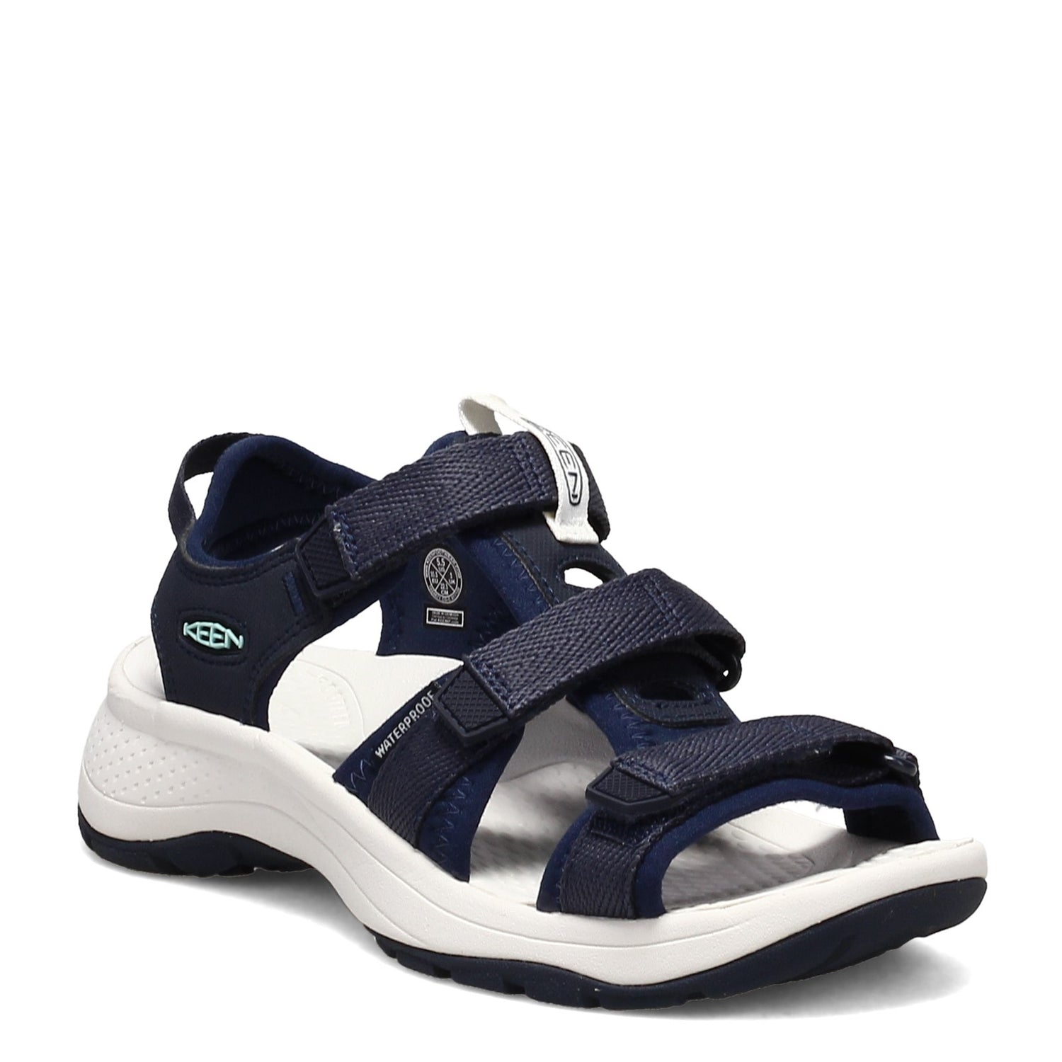 Peltz Shoes  Women's Keen Astoria West Open Toe Sandal BLUE BLACK 1024871