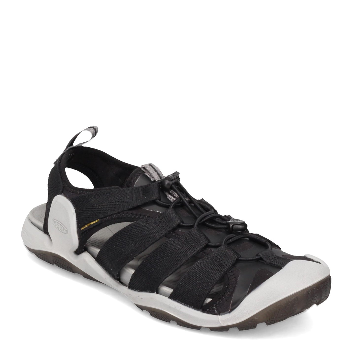 Peltz Shoes  Men's Keen Clearwater II CNX Sandal Black/Yellow 1024968