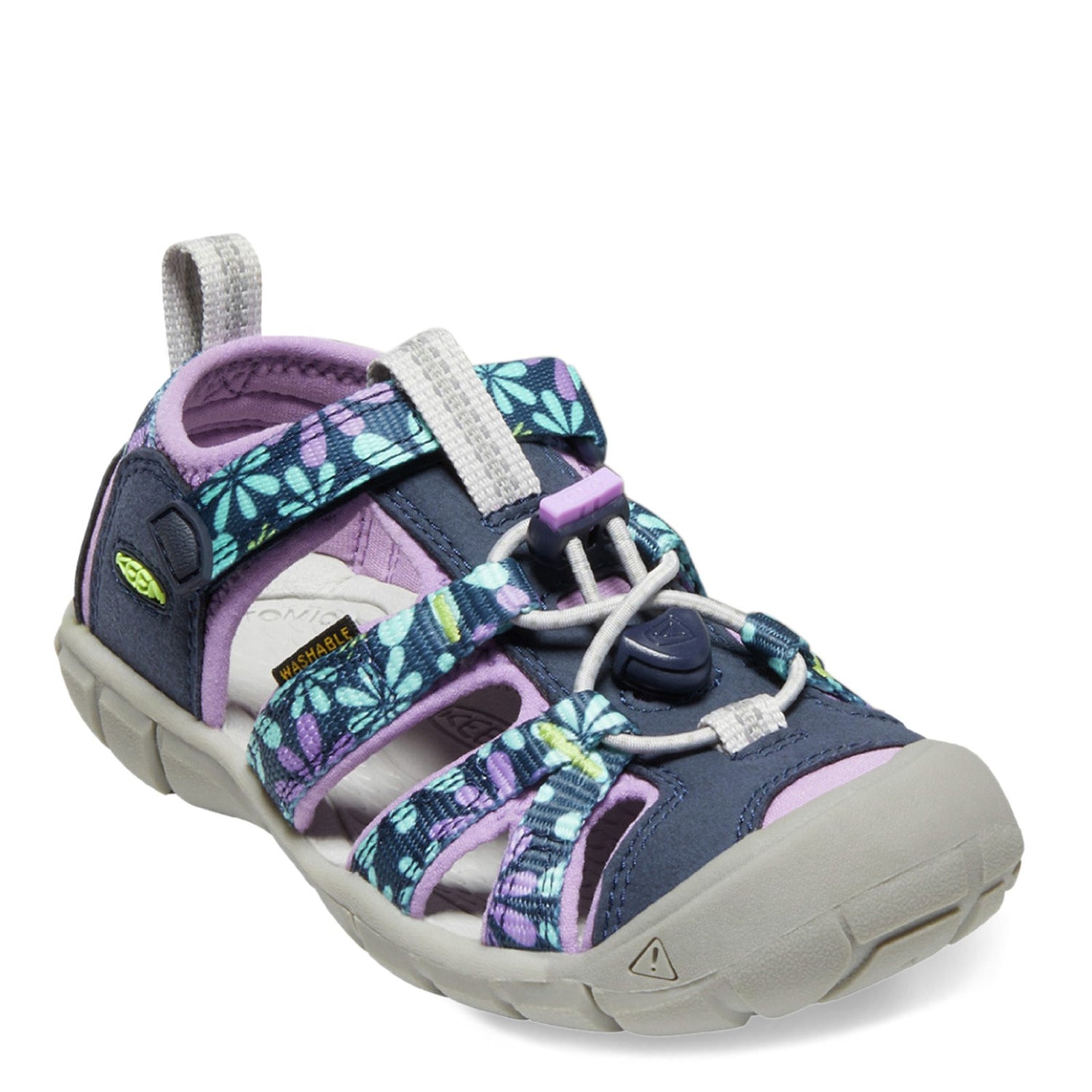 Peltz Shoes  Girl's Keen Seacamp II CNX Sandal - Toddler & Little Kid Black Iris/African Violet 1025136