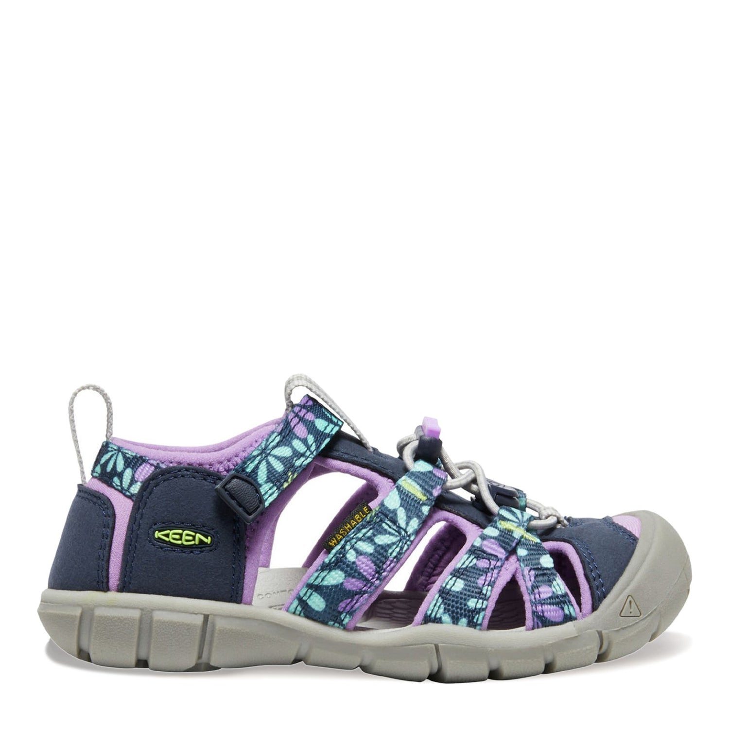 Peltz Shoes  Girl's Keen Seacamp II CNX Sandal - Toddler & Little Kid Black Iris/African Violet 1025136